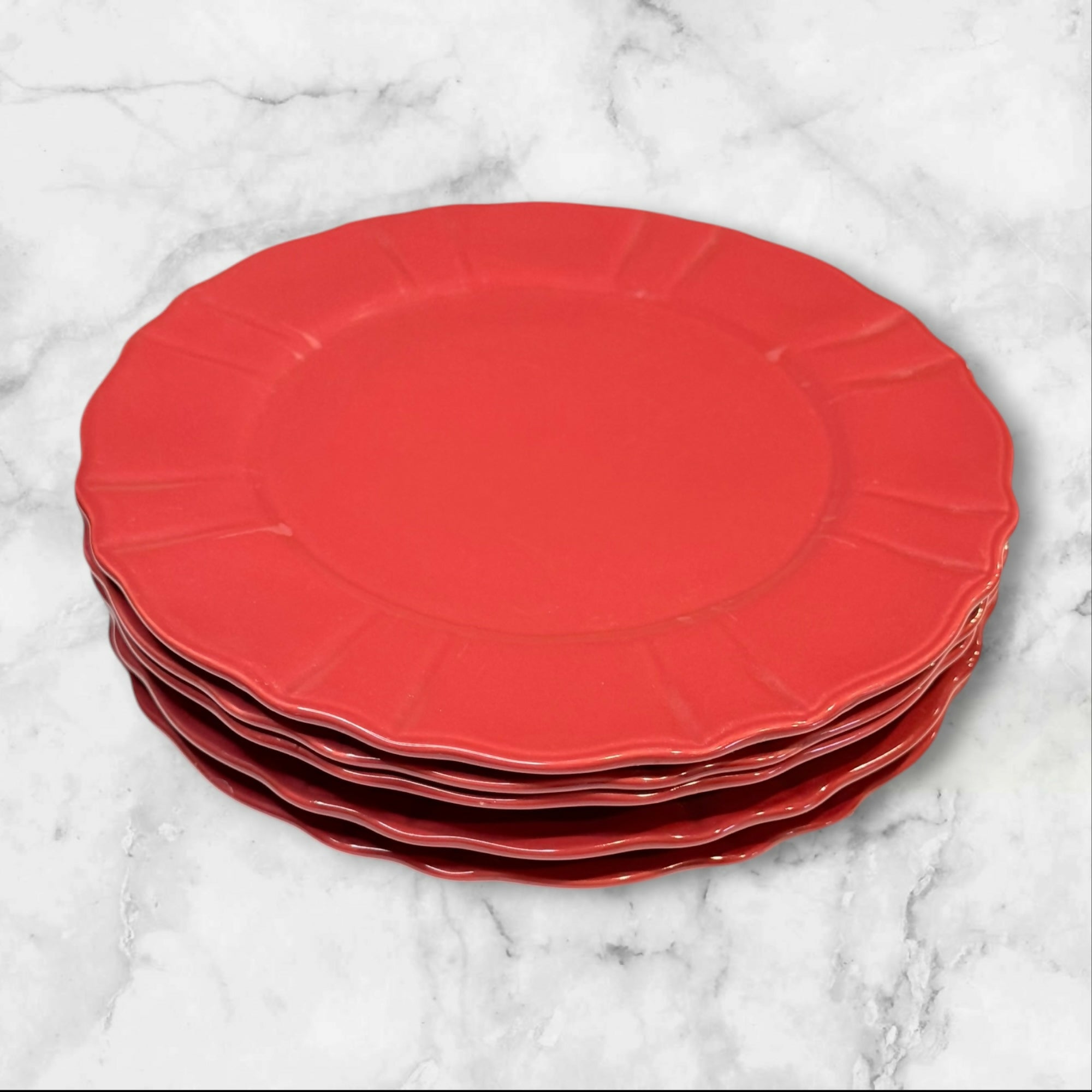 JCPenney Ashley Red Dinner Plates Set of 5 | Gently Used Condition