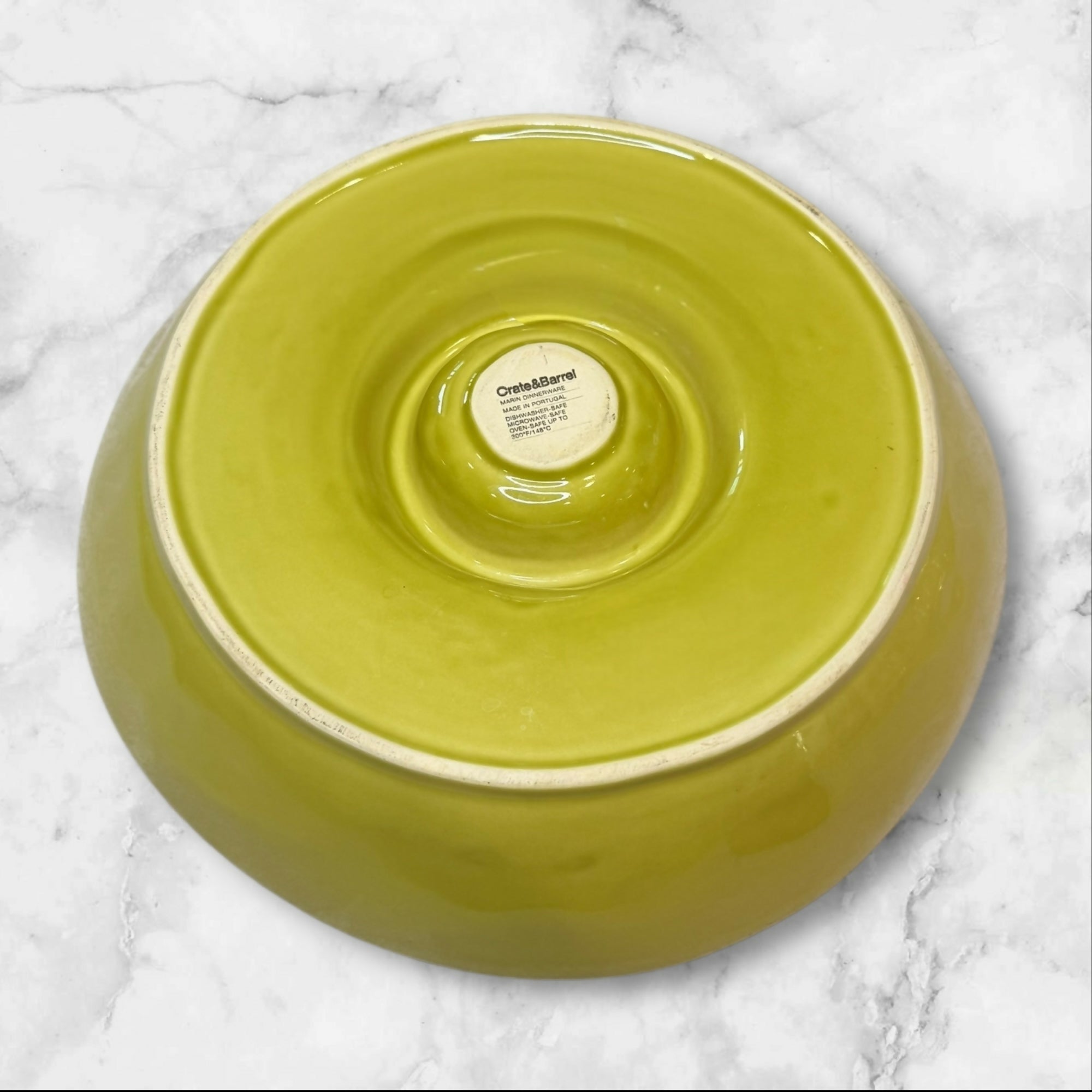 Crate & Barrel Marin Green Chip & Dip Bowl | 13.5” Serving Dish | Great Condition