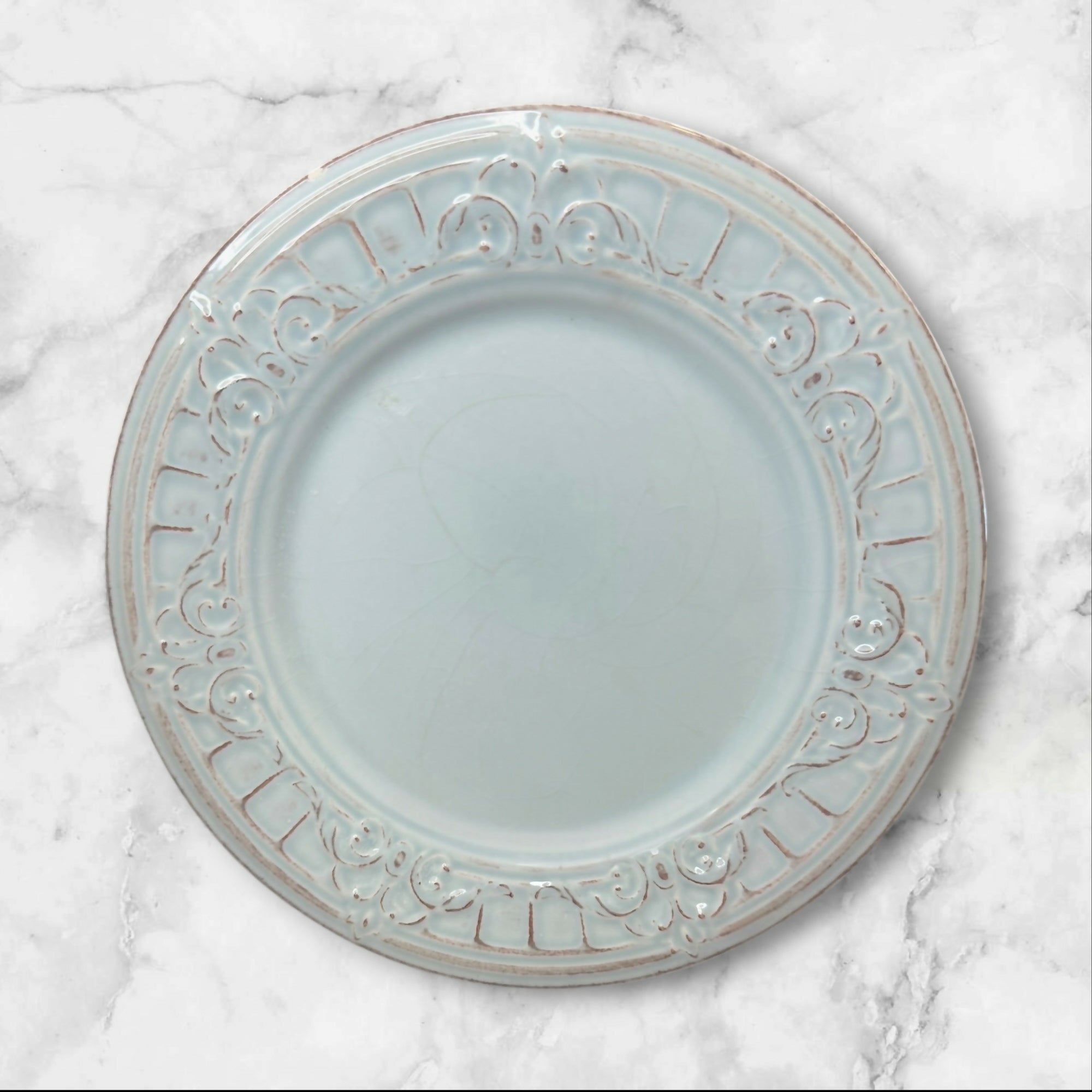 Matceramica Venice Light Blue Salad Plates | Set of 4 | Fair Condition