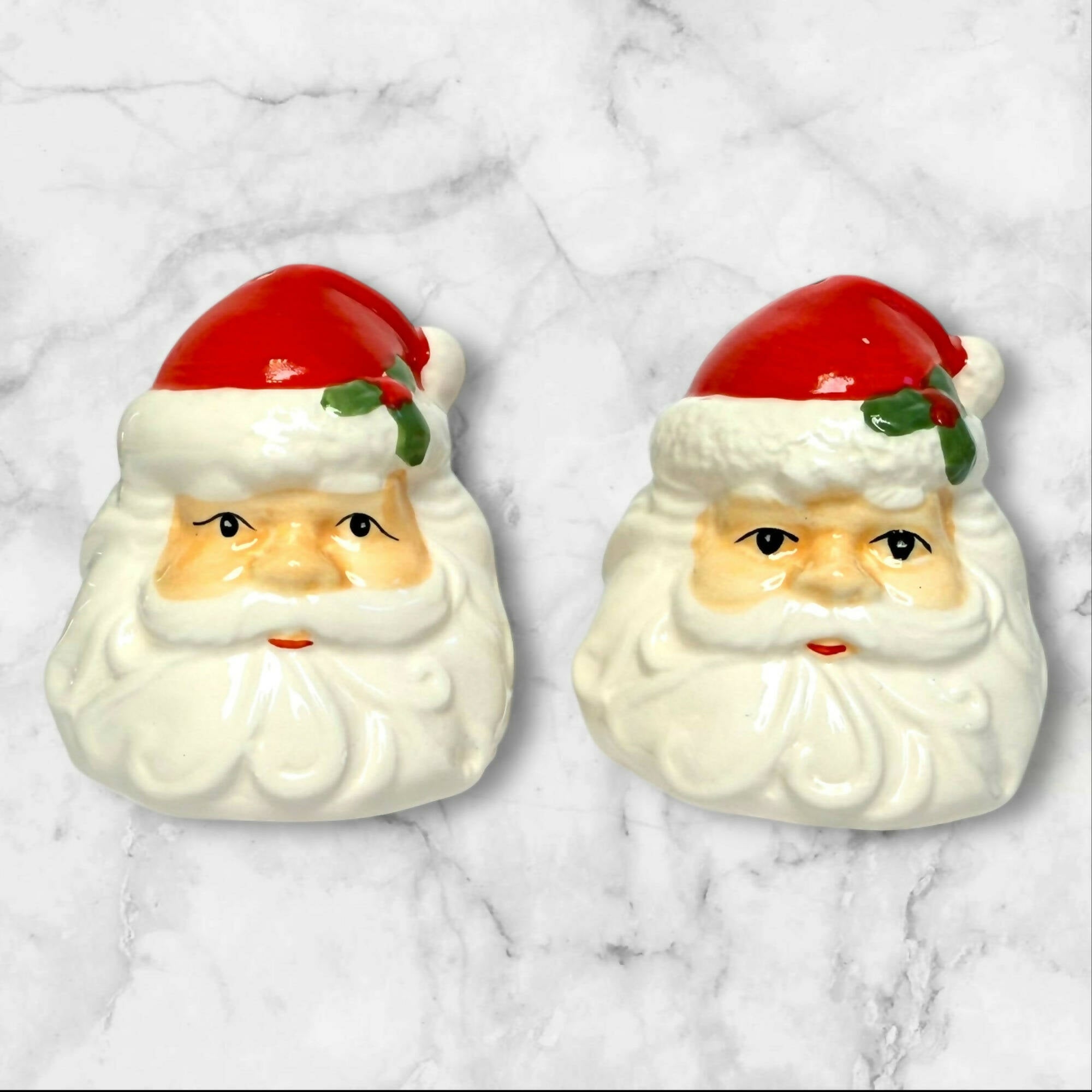 Santa Ceramic Creamer Sugar Bowl Salt & Pepper Shaker Set | Holiday | Great Condition
