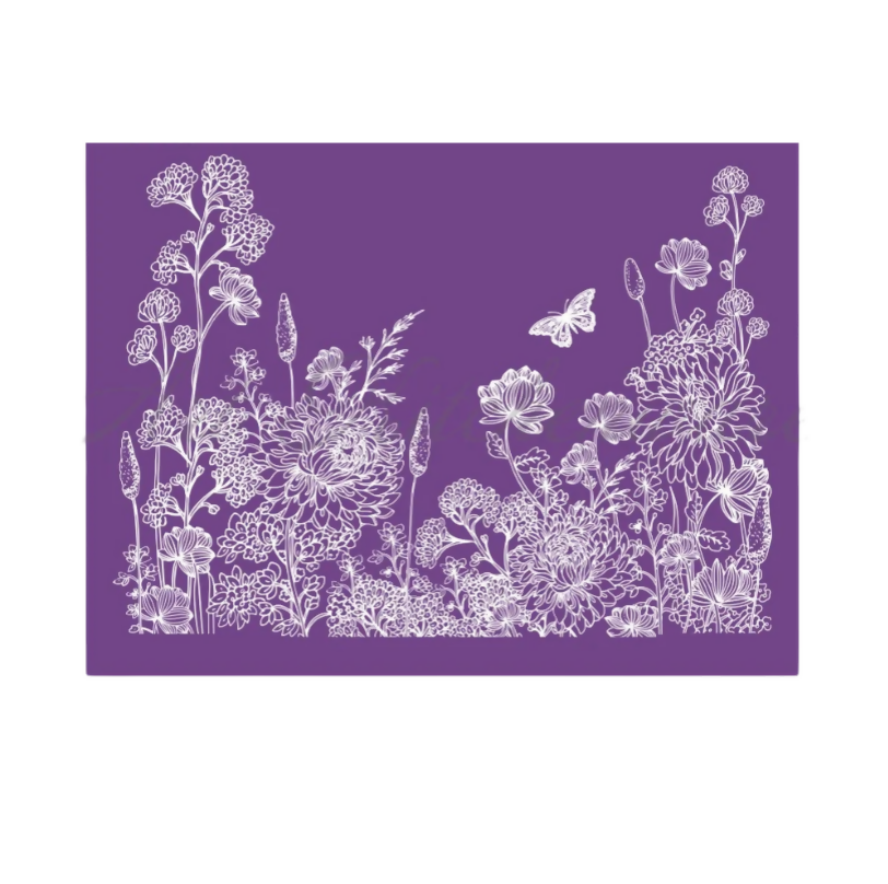 Anygleam Fondant Stencil Purple Butterfly Flower Mesh Lace Mould Cake Baking Tools