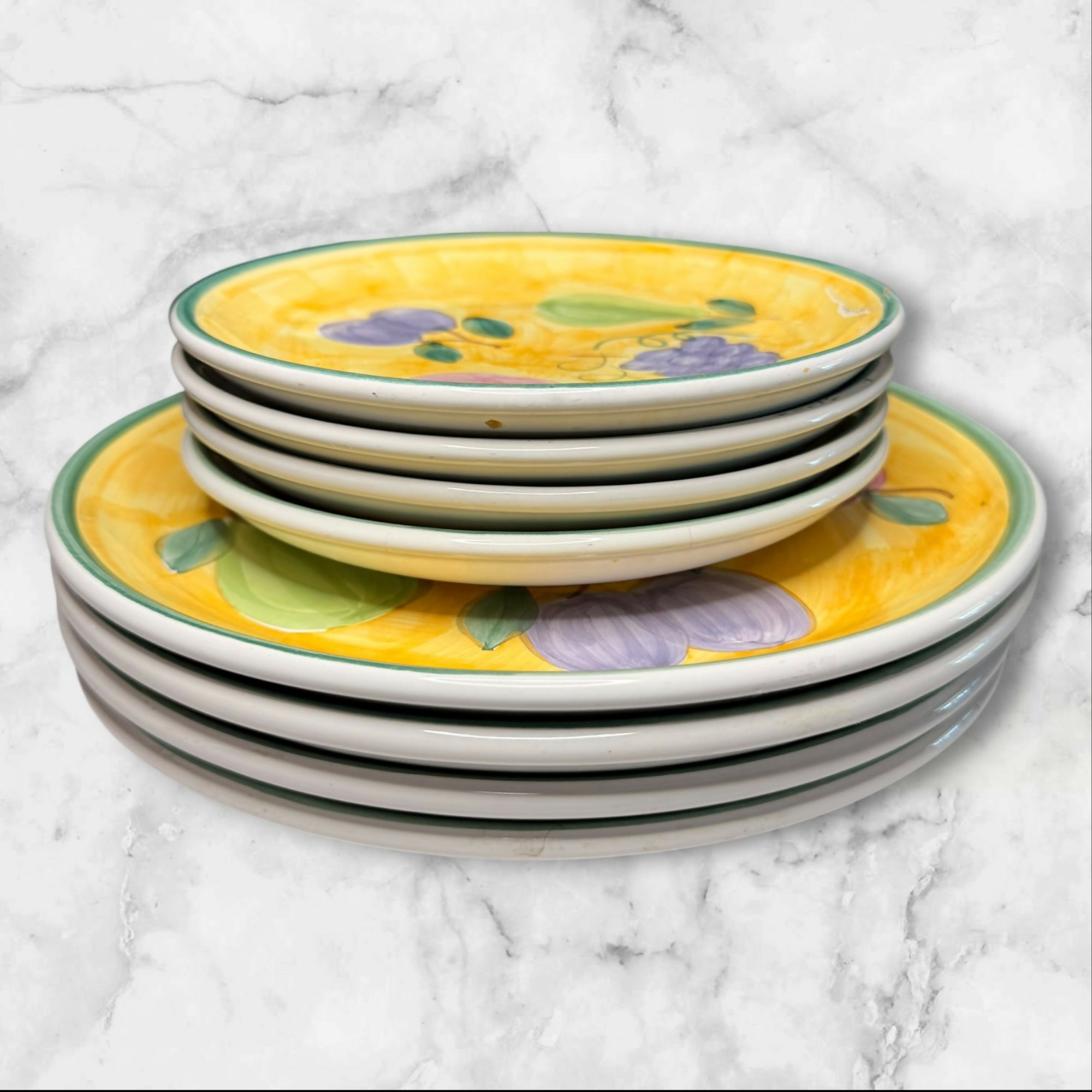 Caleca Frutta Italian Dinner & Salad Plates | Set of 8 | Great Condition