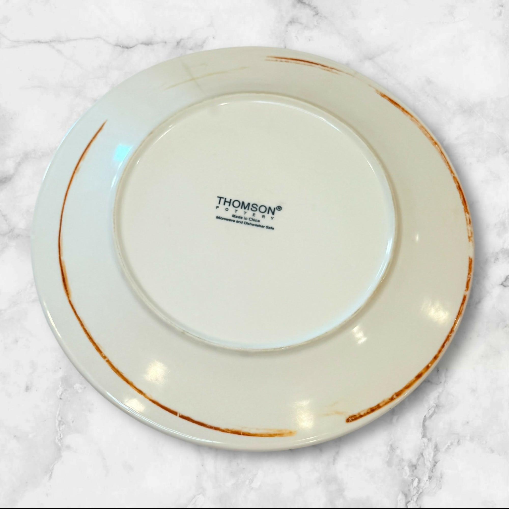 Thomson Hampton Dinner Plates Set of 6 | Coastal Embossed | Fair Condition