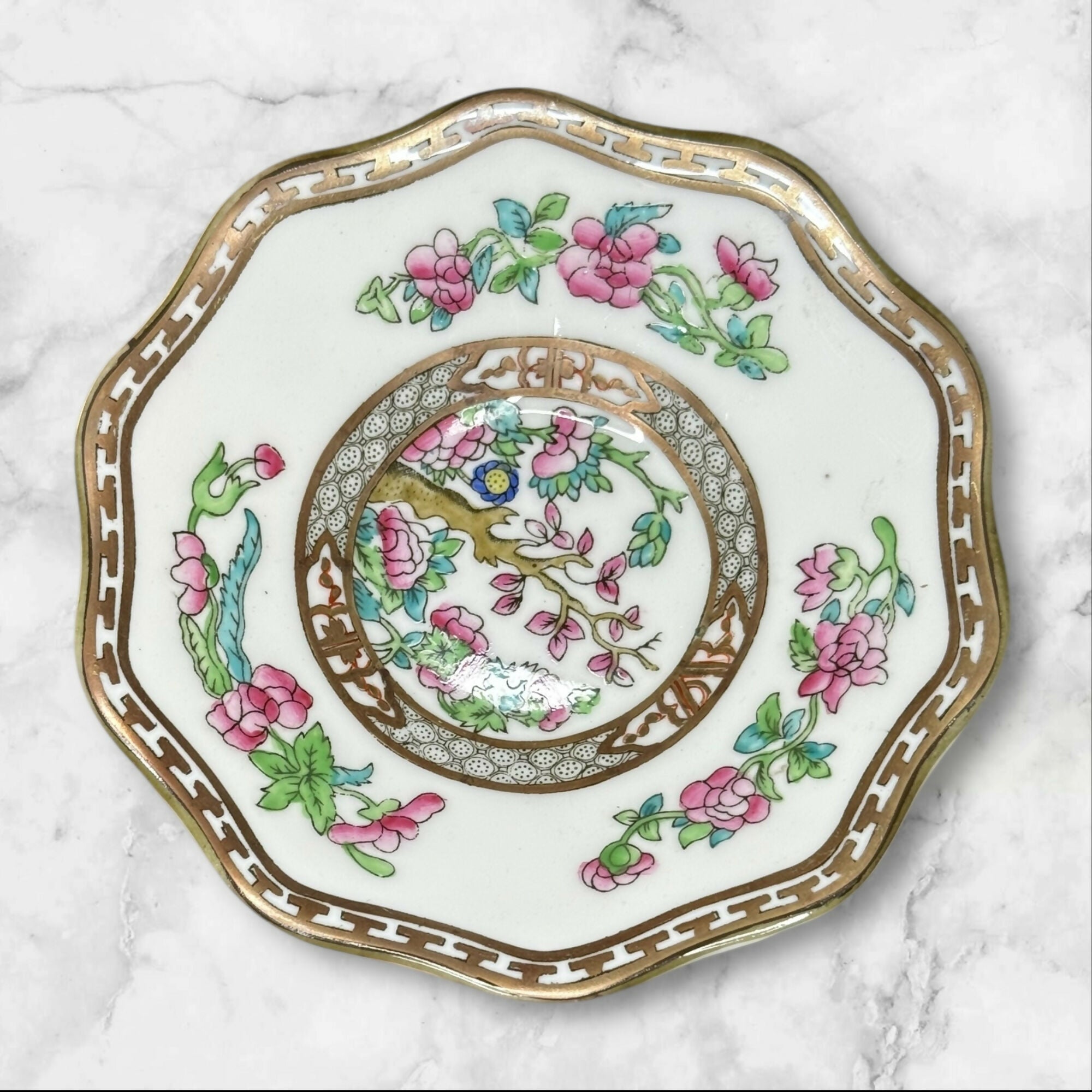 Coalport Indian Tree Teacup & Saucer | Original Engraving 1801 | England