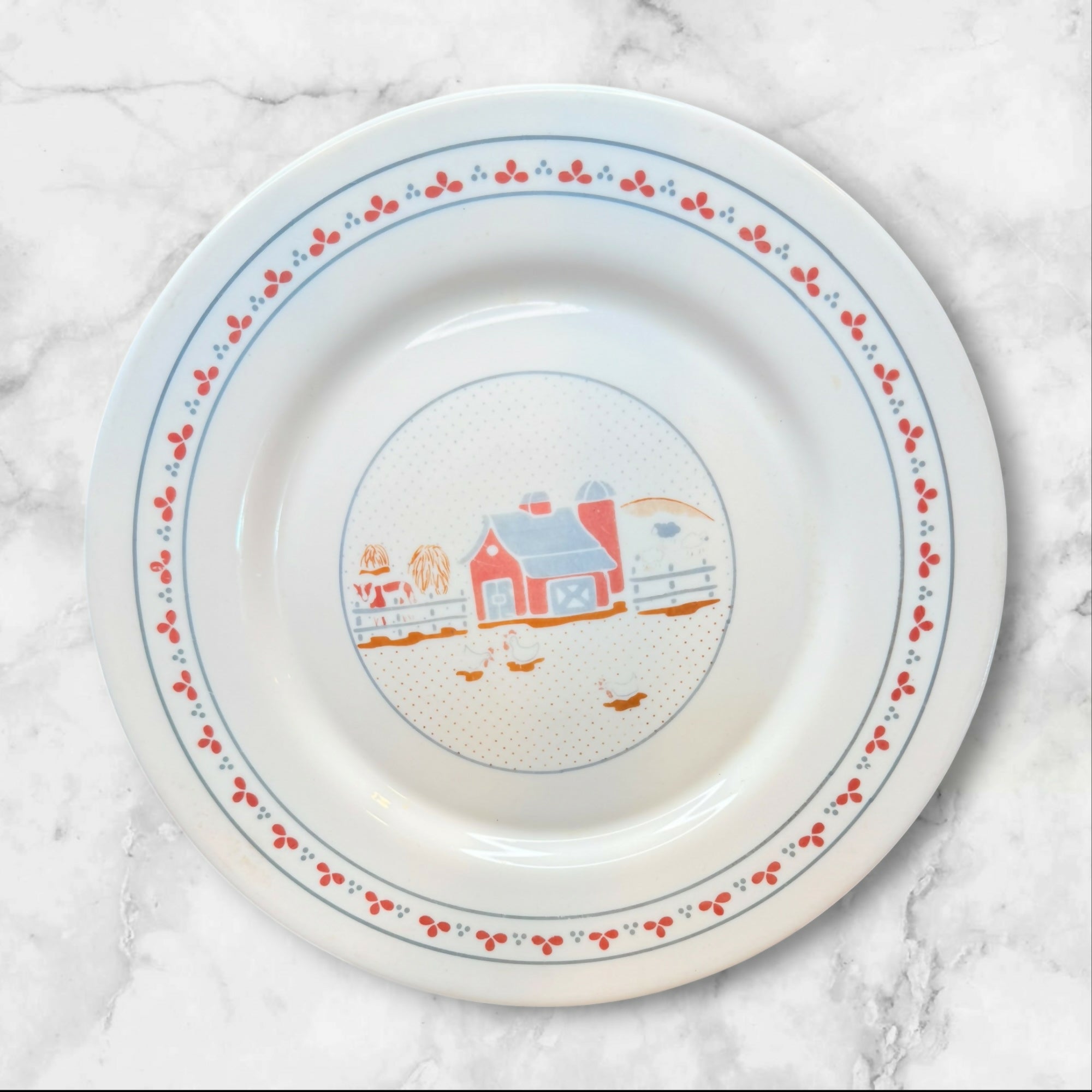 Arcopal Farmhouse Country Plate Set of 6 France | Gently Used Condition