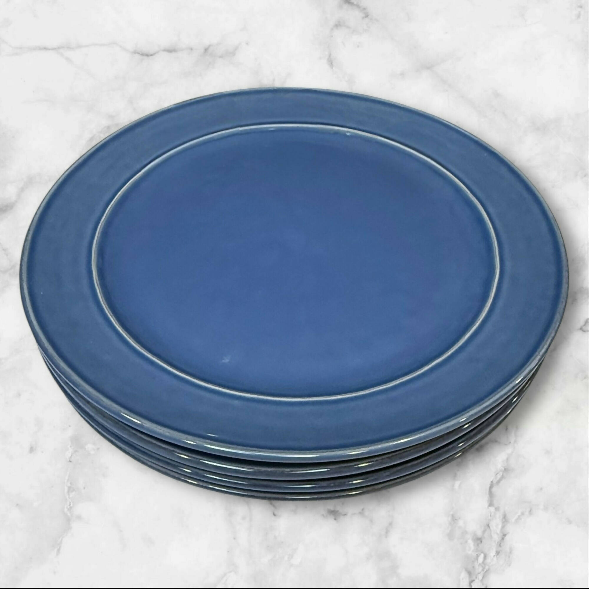 Pottery Barn Cambria Ocean Blue Dinner Plates | Set of 4 | Great Condition