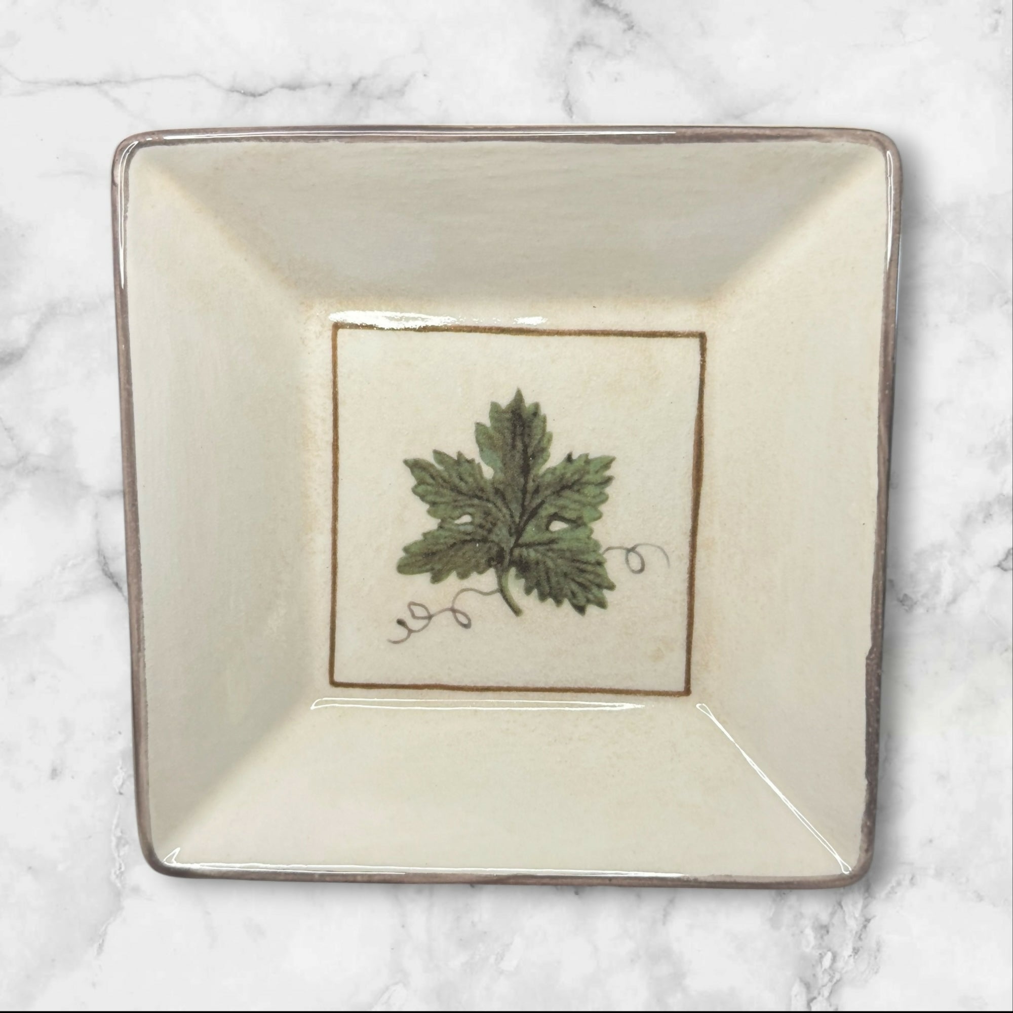Williams Sonoma Botanical Leaf Square Bowls | Set of 4 | Excellent