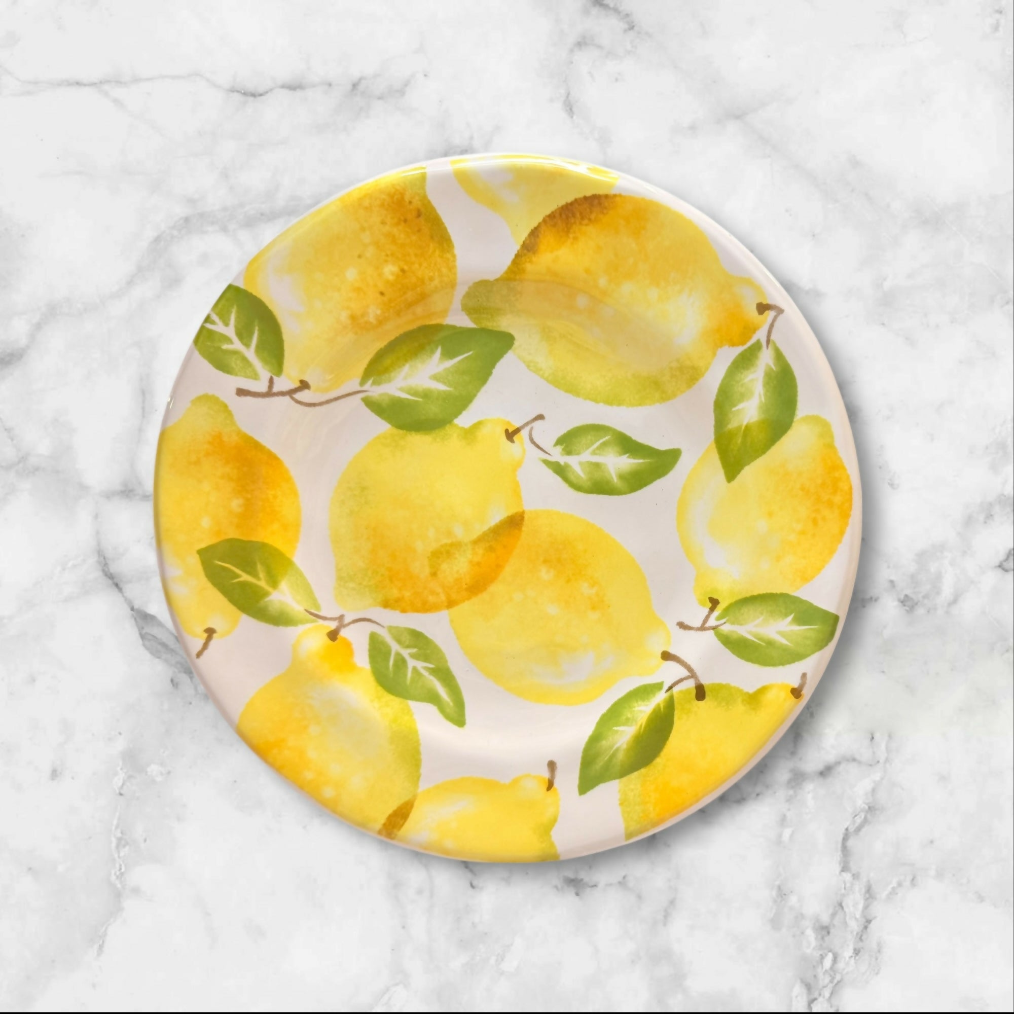 Pier 1 Lemon Salad Plates Set of 4 | 8.5” Citrus Fruit Dinnerware