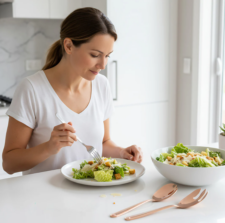 Anygleam Rose Gold Giant Spoon & Fork Set – 2-Piece Stainless Steel