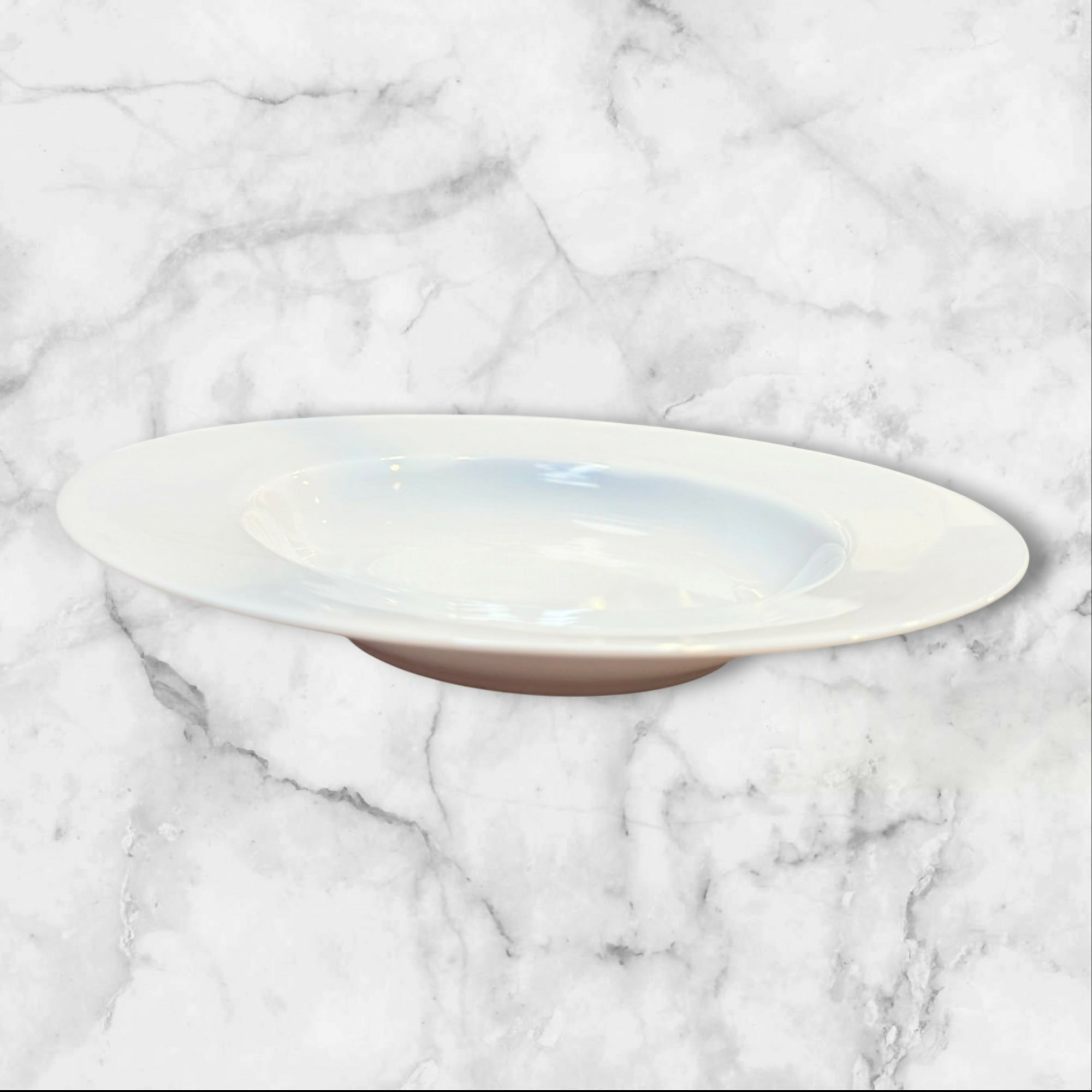 Crate & Barrel Monno White Large Rim Soup Bowls Set of 4 Bangladesh 12”