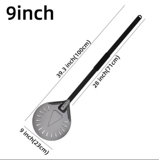 Anygleam Pizza Shovel 100cm Dark Grey for Perforated Peel with Metal Handle Oven Turning Baking Accessory