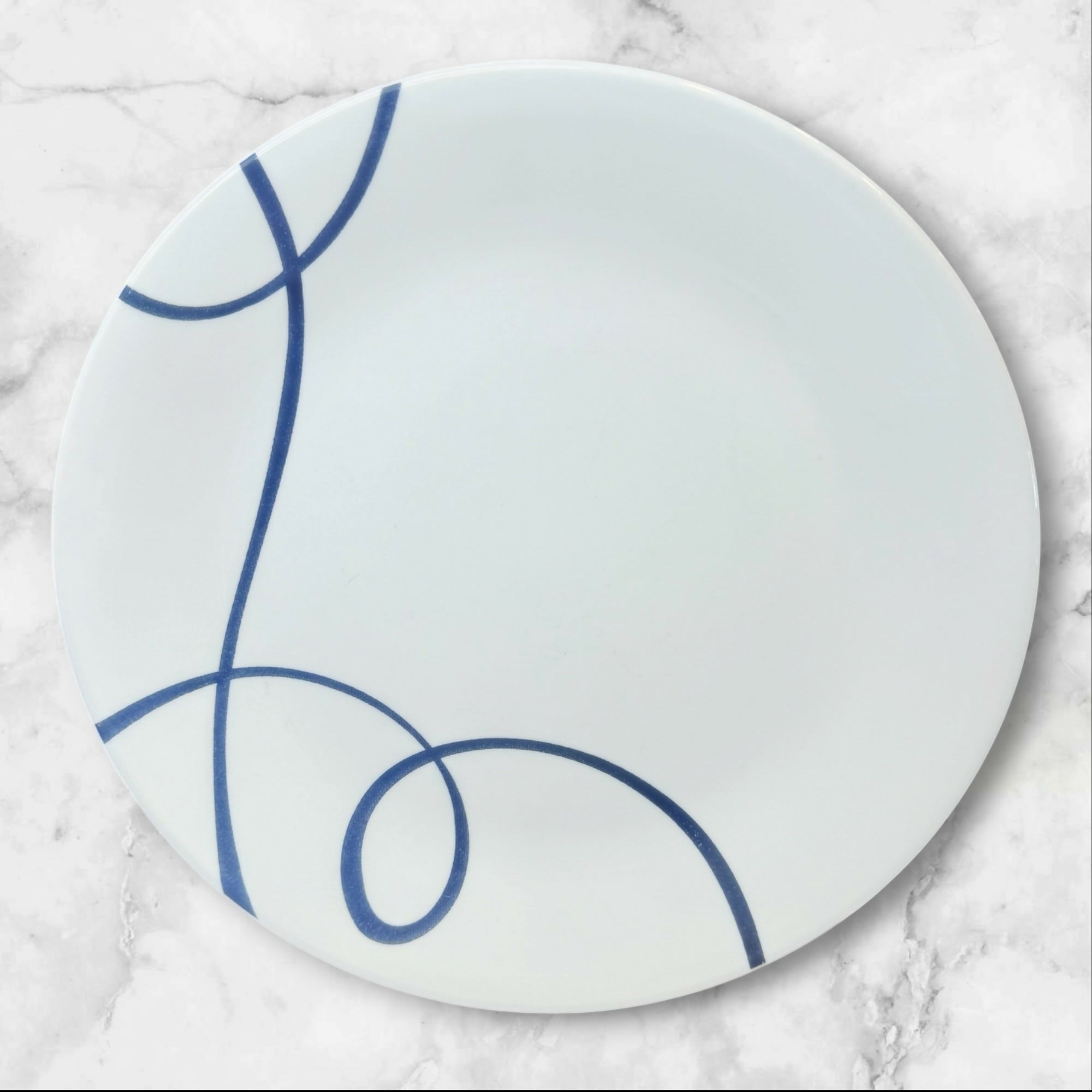 Corelle Lia Salad Plates Set of 4 | Blue Swirl Dinnerware | Great Condition