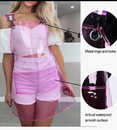 Anypron Pink Waterproof TPU Apron Oilproof Workwear for Barber Salon