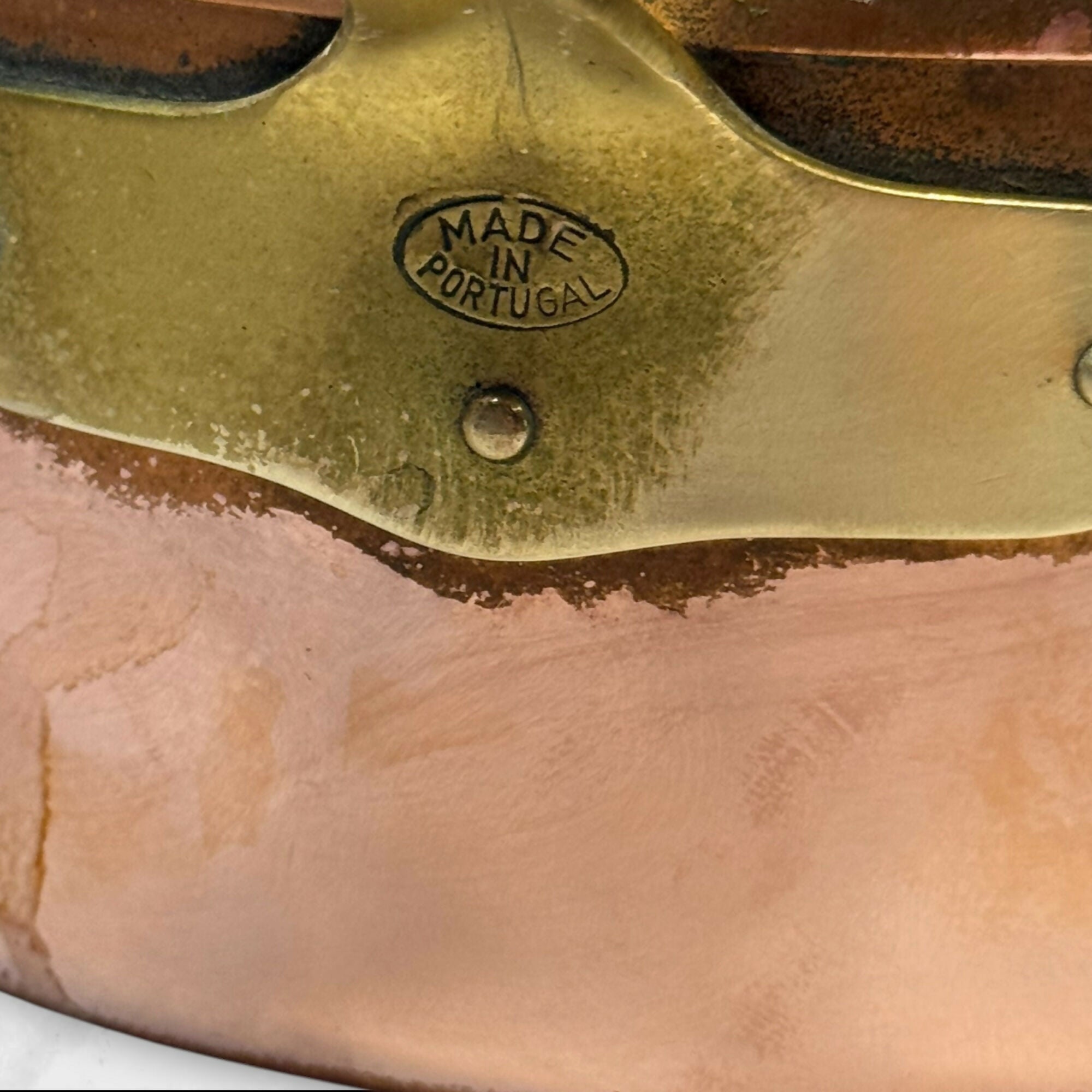 Made in Portugal Copper Saucepans | Set of 2 | Brass Handles | Good Condition