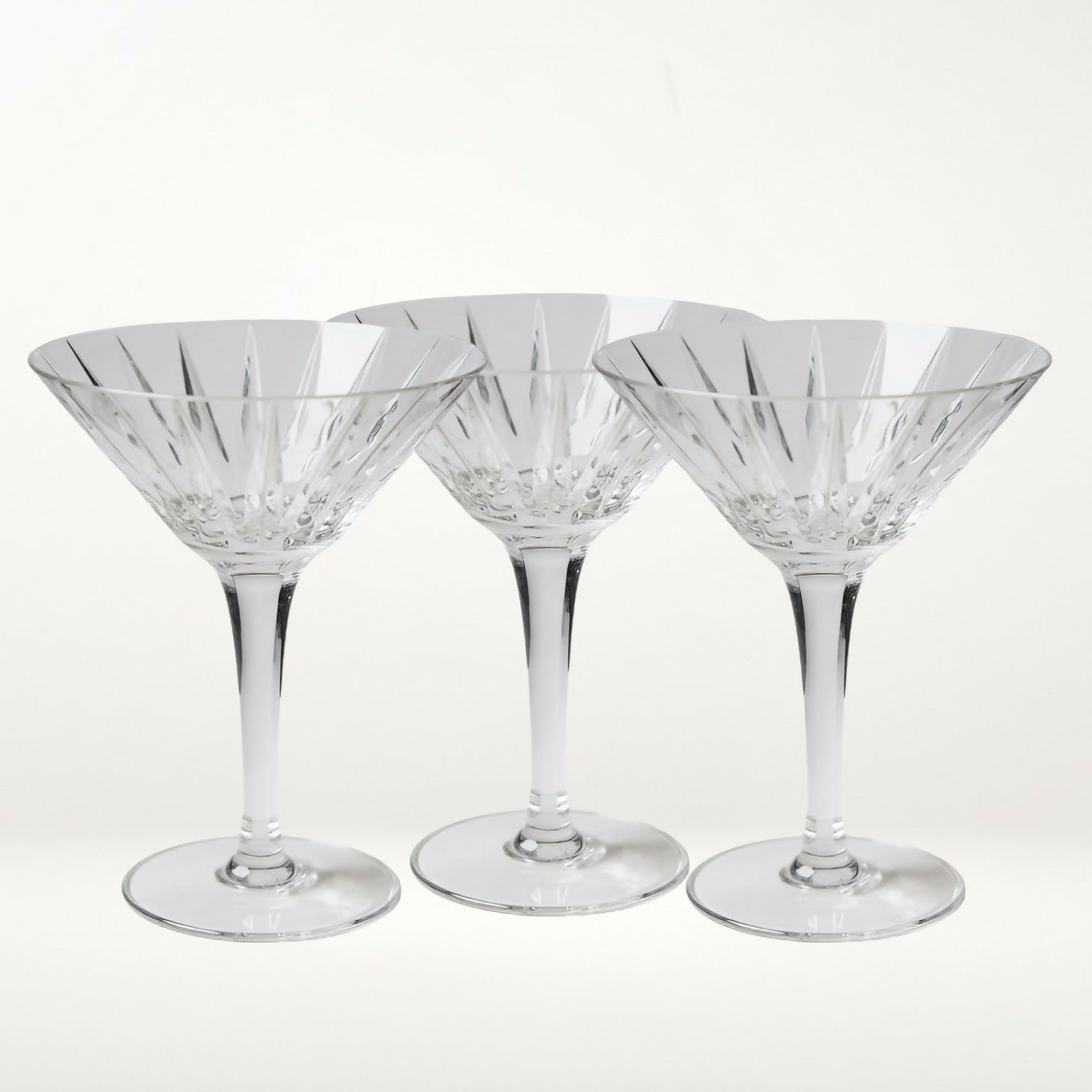 Astral Peerage Curved Bowl Martini Glasses | Set of 3 | Discontinued | Excellent