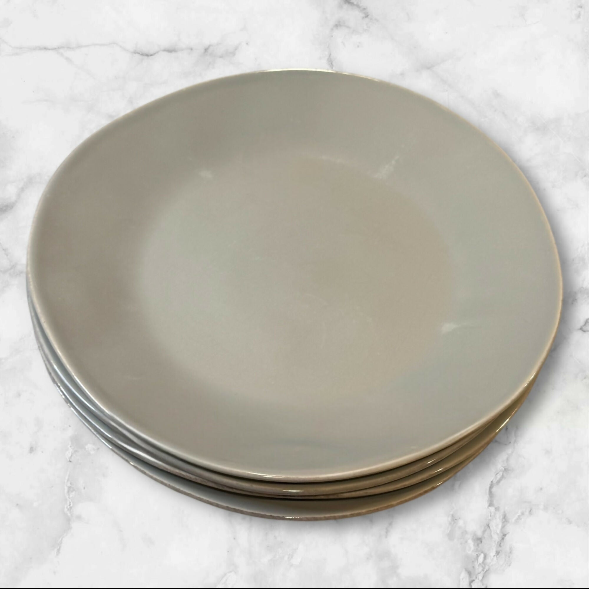Crate & Barrel Marin Grey Dinner Plates | Set of 4 | Great Condition