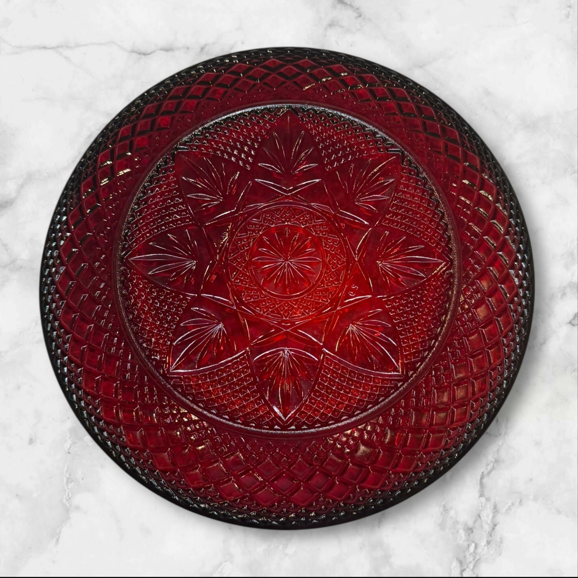 Cristal D’Arques Antique Ruby Luncheon Plates | Set of 4 | Excellent Condition