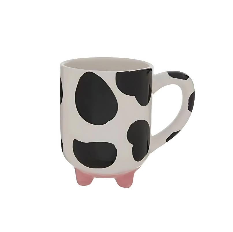 ANYGLEAM Coffee Mug Ceramic With Cow Print Hot Bevarages Drinkware