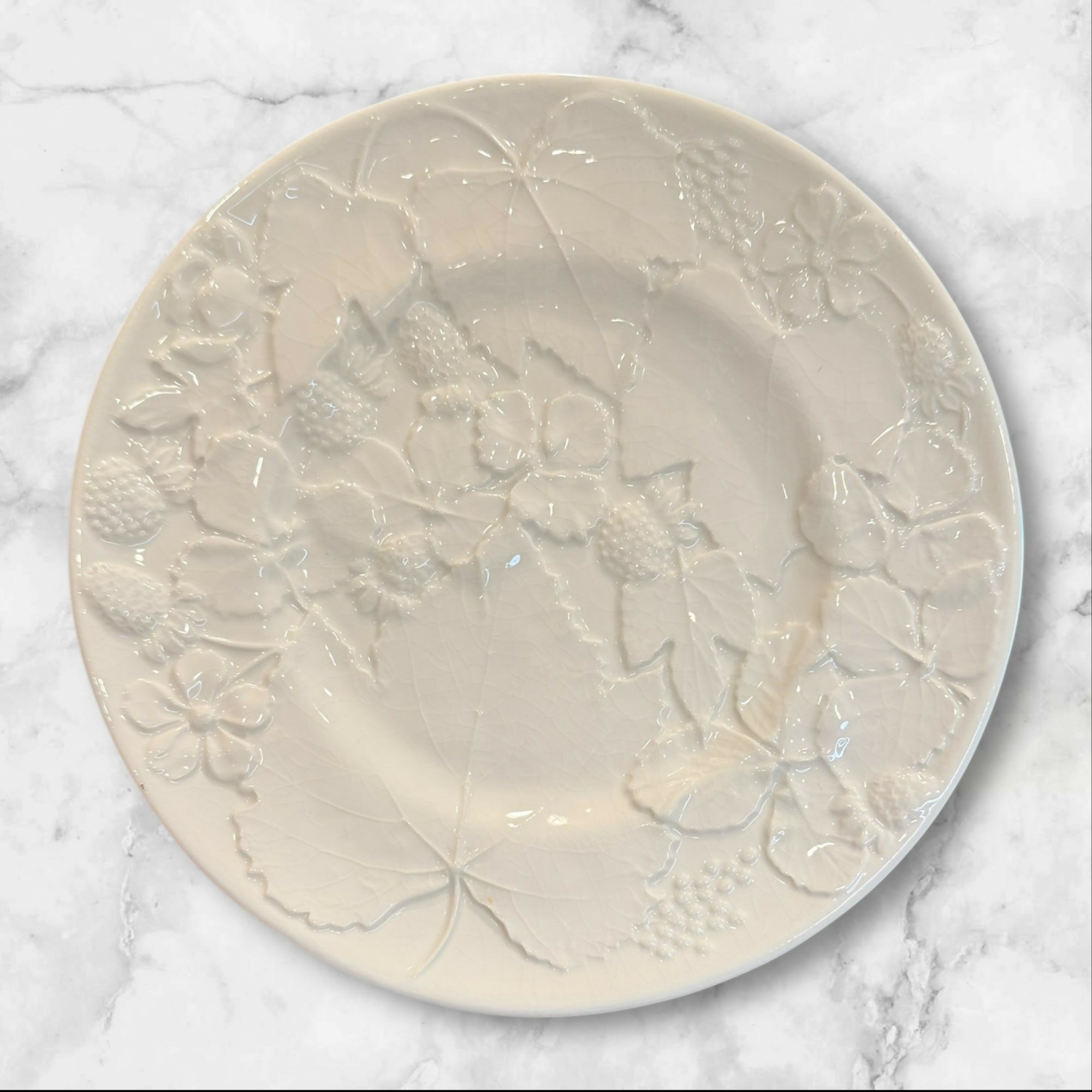Burgess & Leigh Strawberry Grape White Dinner Plates | Set of 3 | Good