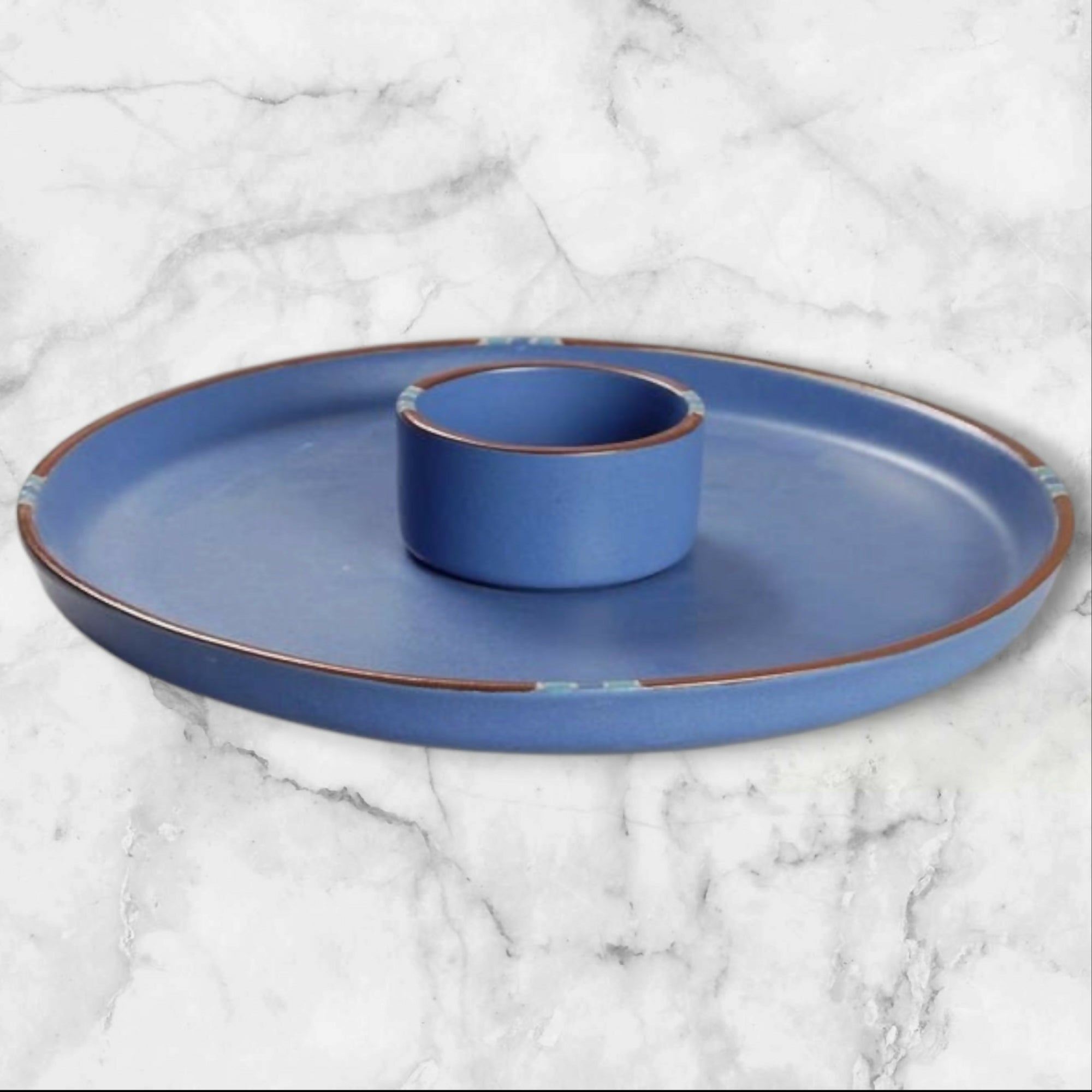 Dansk Mesa Sky Blue Chip & Dip Set | Discontinued | Excellent Condition