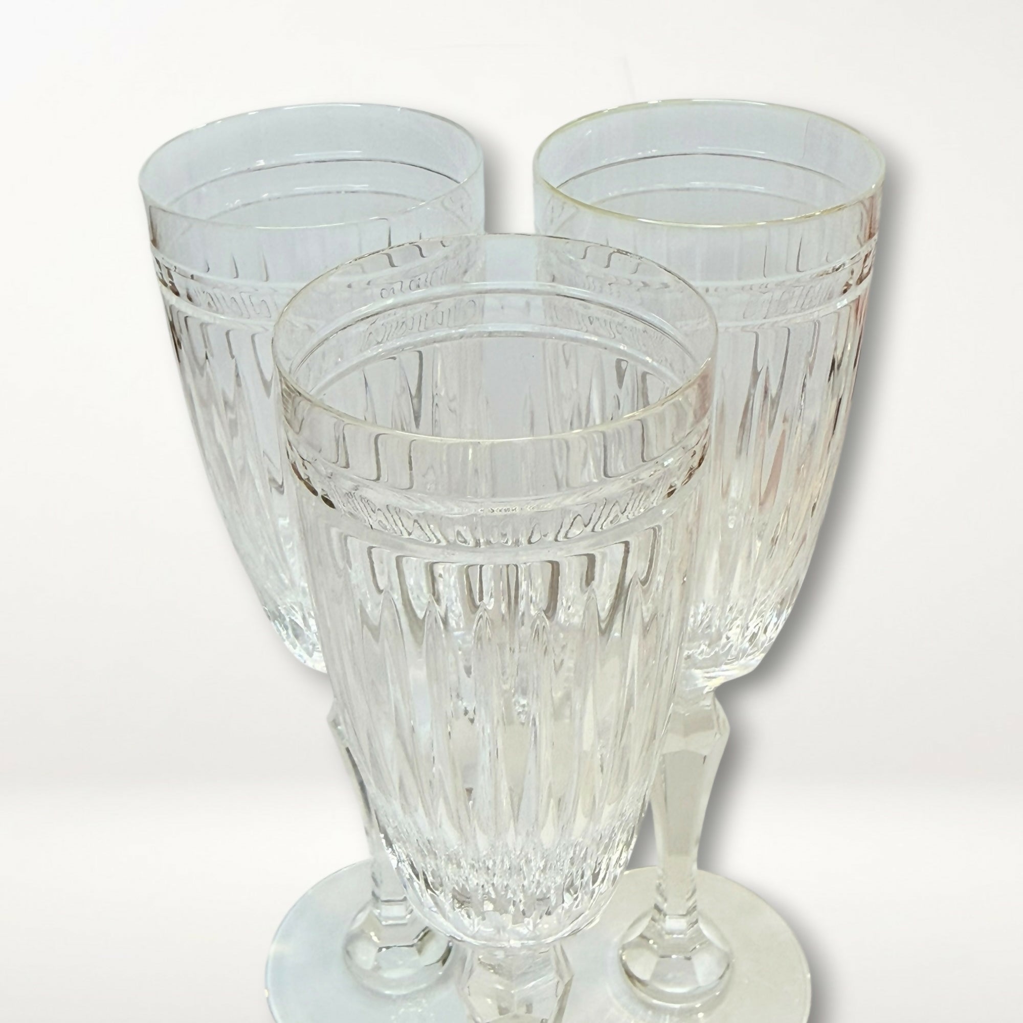 Waterford Crystal Hanover Champagne Flutes | Set of 3 | Vintage | Excellent