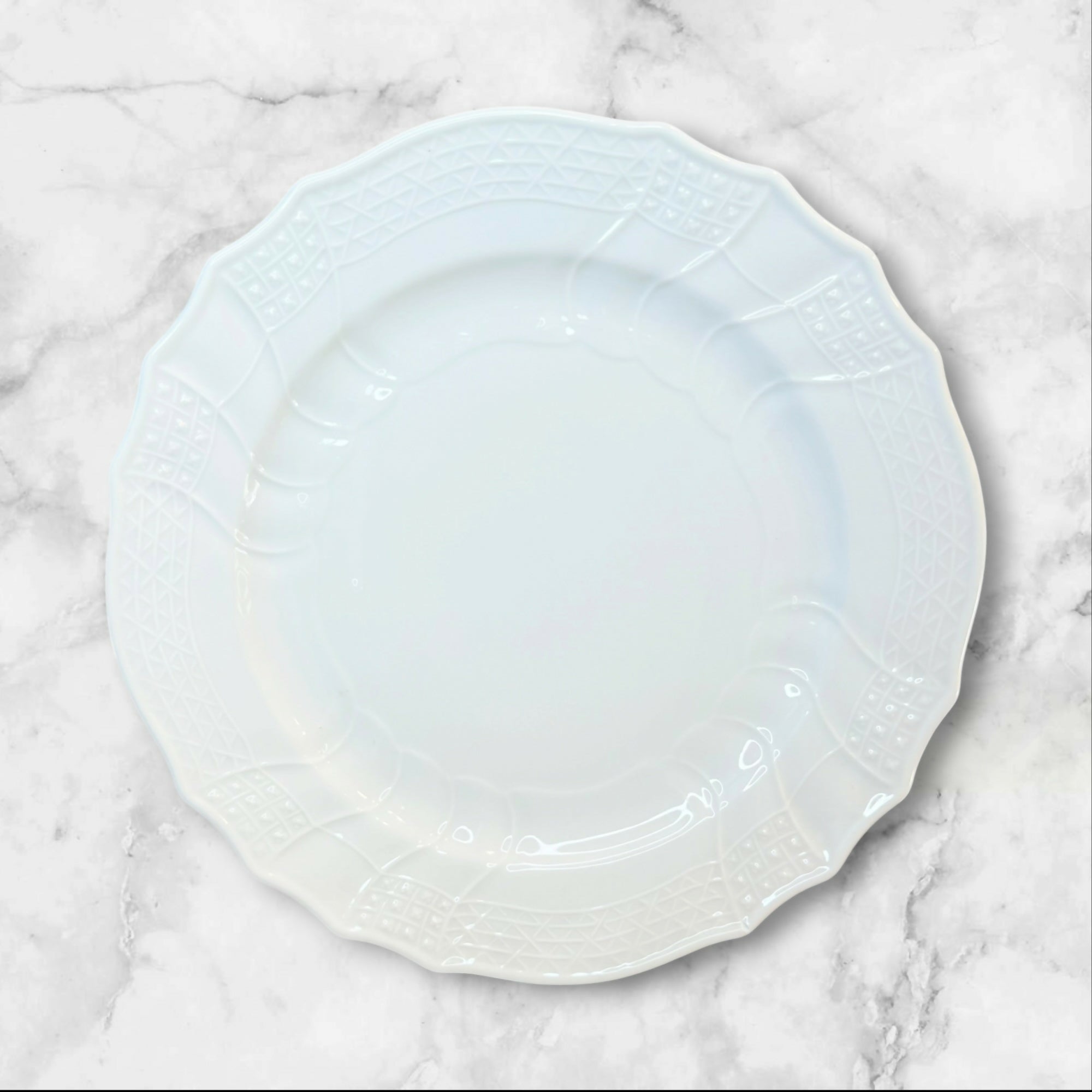 Hutschenreuther Dresden All White Dinner Plates Set of 3 | Excellent Condition