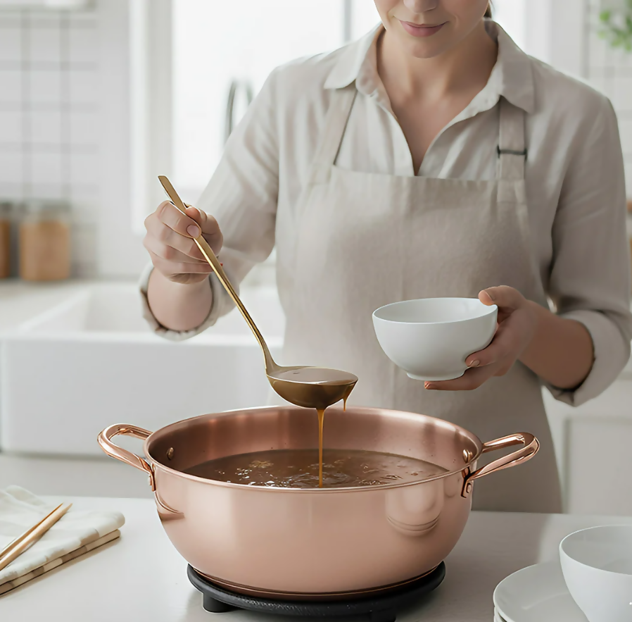 ANYGLEAM Stock Pot Rose Gold Stainless Steel Home Restaurant Cooking Tool Single-Layer Compatible Soup Kitchen Utensils