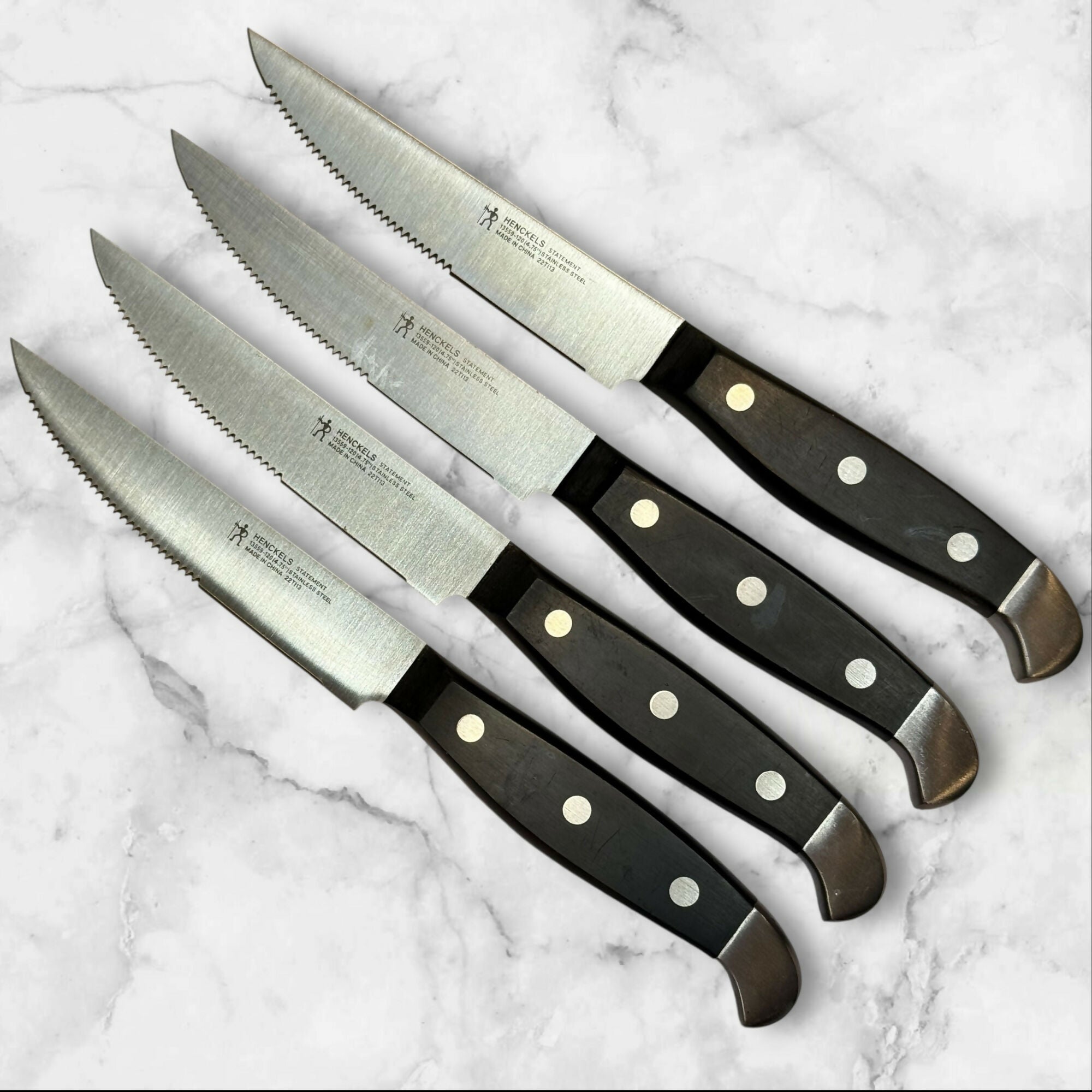 Henckels Statement Steak Knives Serrated Black Handle | Set of 4 | Great