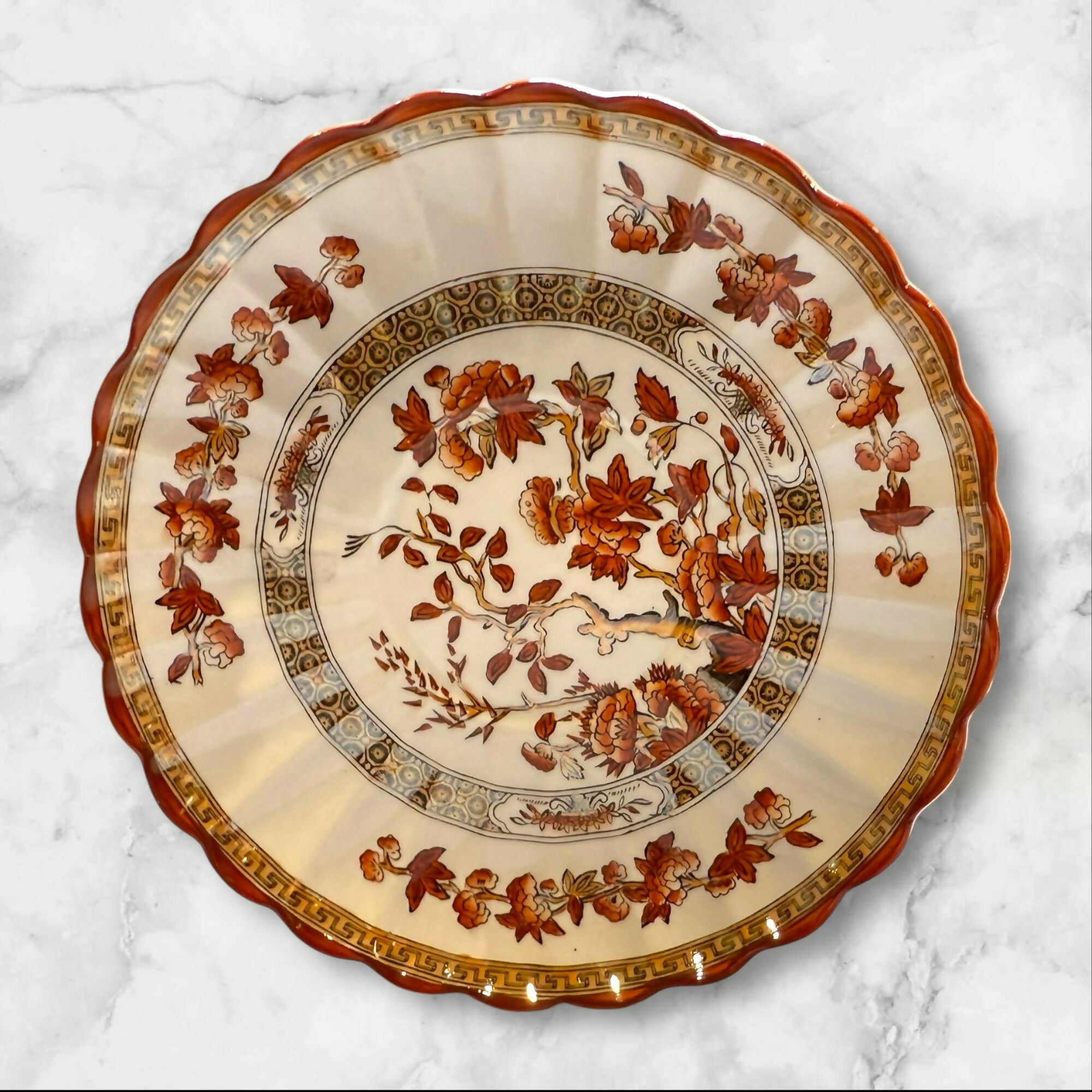 Spode Copeland India Tree Footed Cup & Saucer Sets | Set of 4 | Excellent Condition
