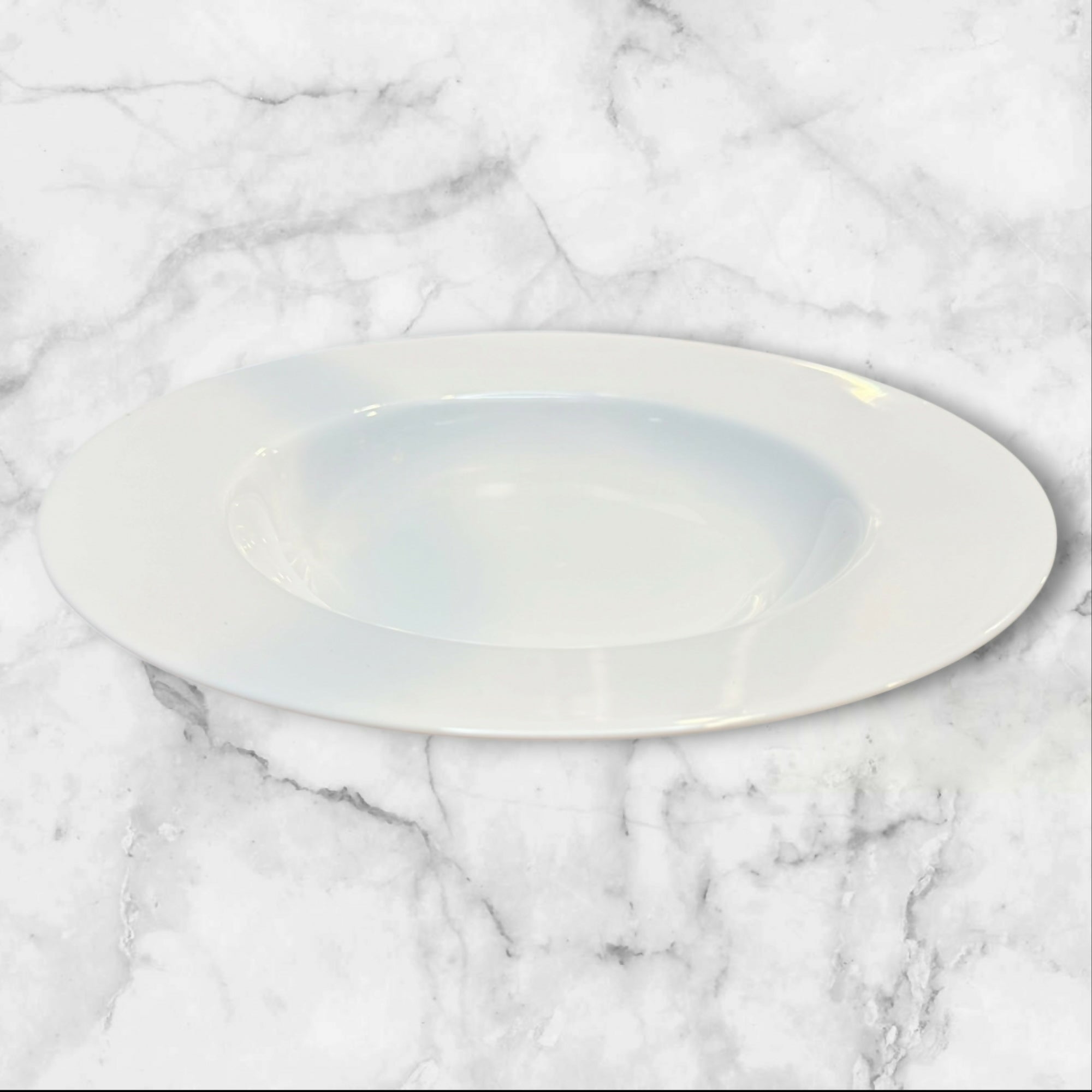 Crate & Barrel Monno White Large Rim Soup Bowls Set of 4 Bangladesh 12”