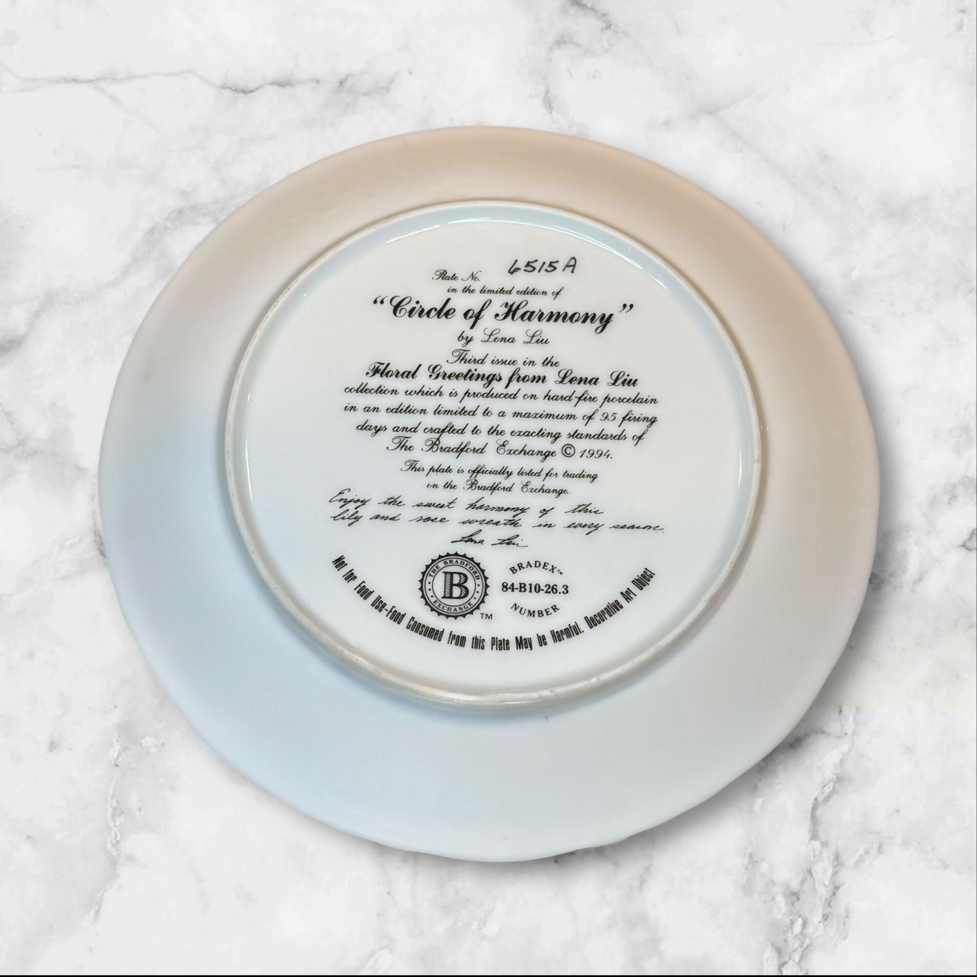 Lena Liu Floral Greetings Collector Plates Set of 5 | Excellent Condition | 1994–95