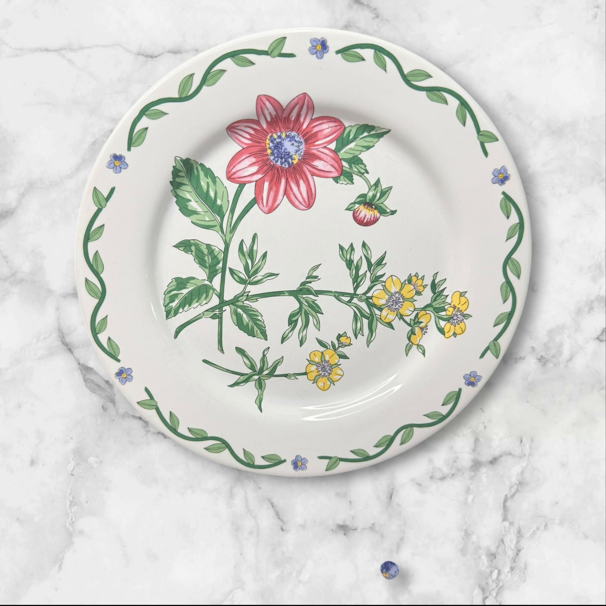 International Tableworks Terrace Blossoms Salad Plates | Set of 2 | Excellent