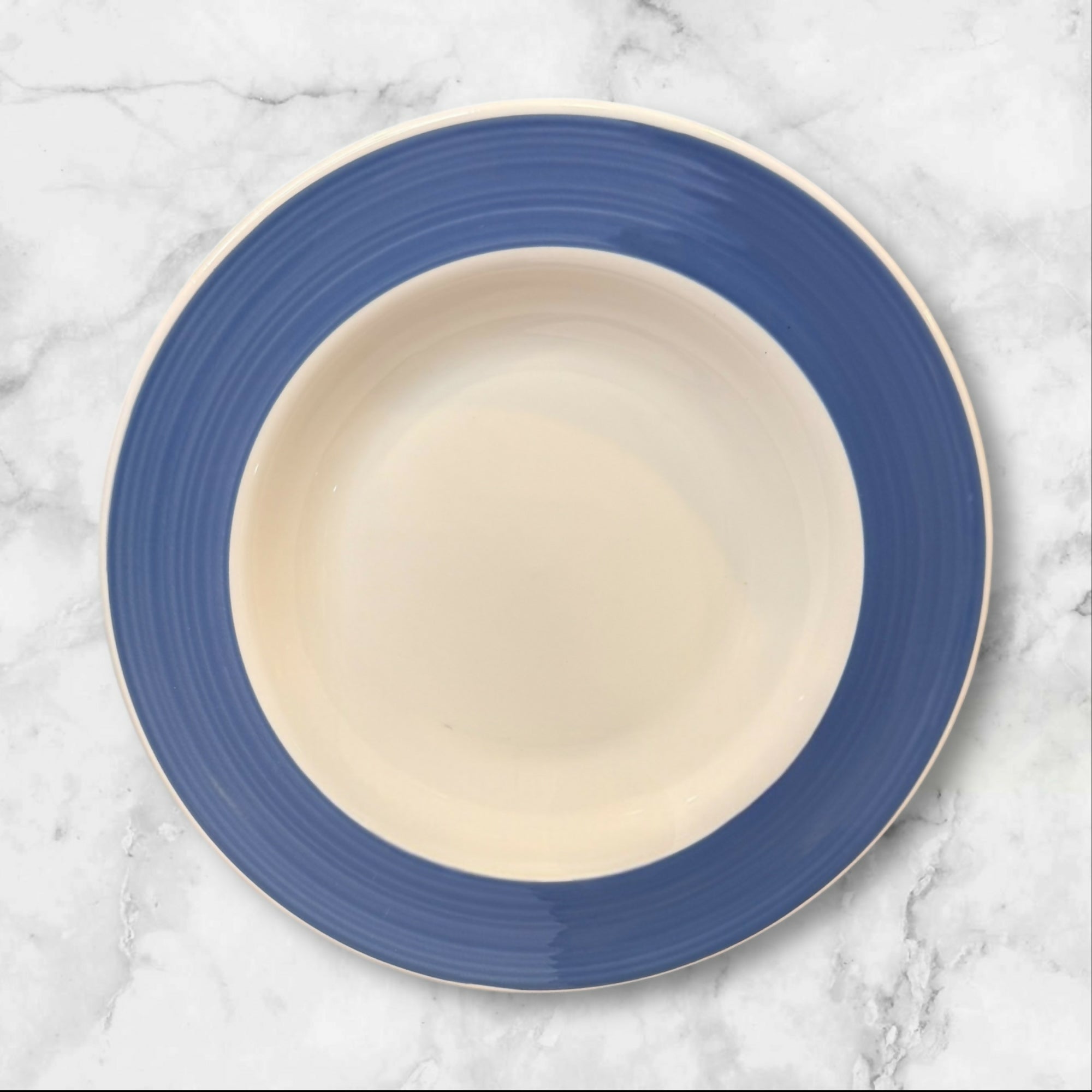 La Primula Italy Blue Rim Soup Bowls | Set of 4 | Excellent Condition