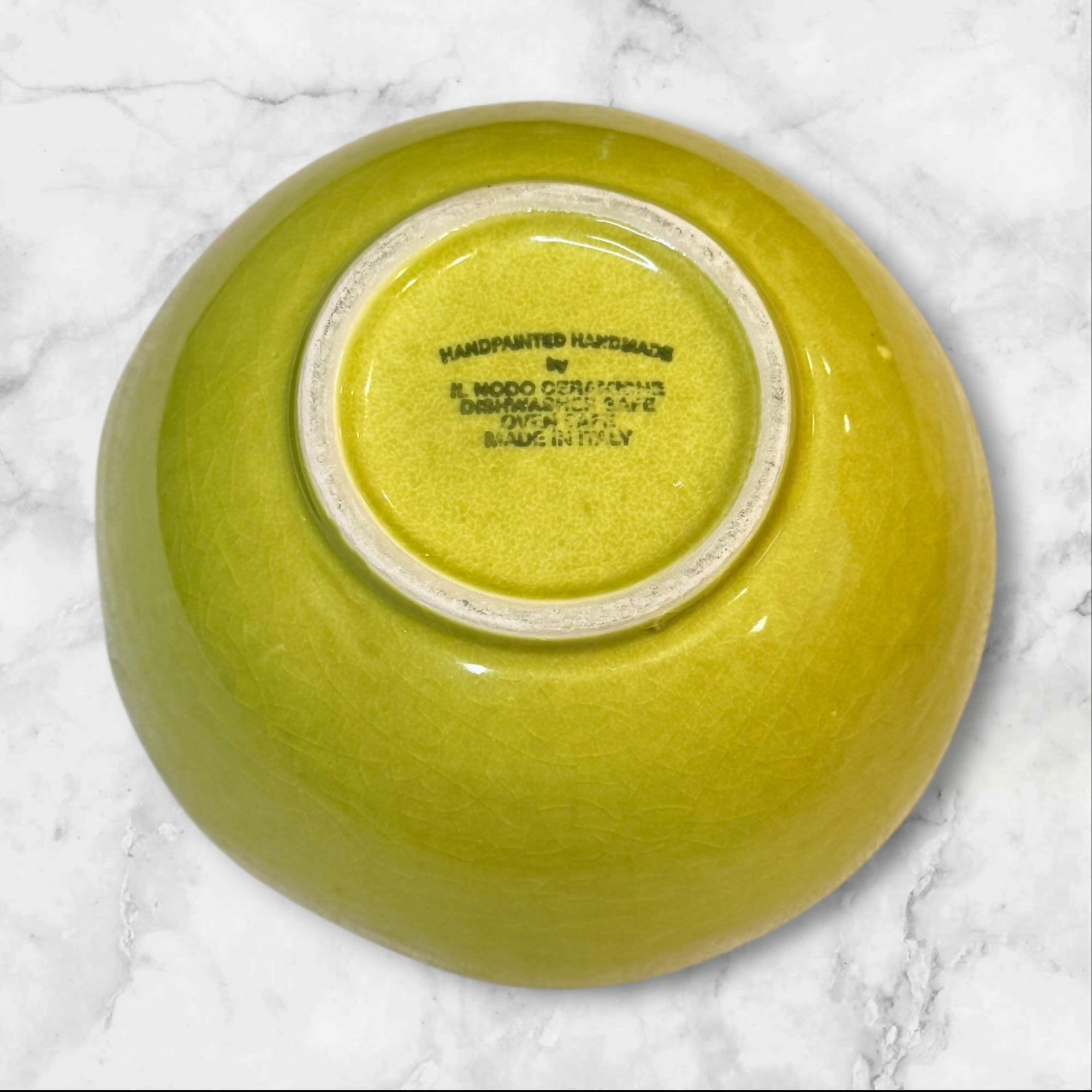 Il Hodo Ceramiche Rustic Lime Green Artisan Bowls Set of 4 Italy Gently Used