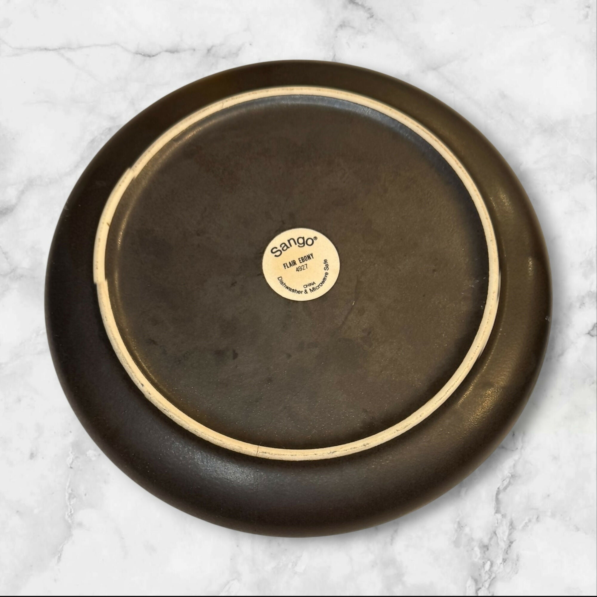 Sango Flair Ebony Dinner Plates Set of 4 | Vintage Stoneware | Good Condition