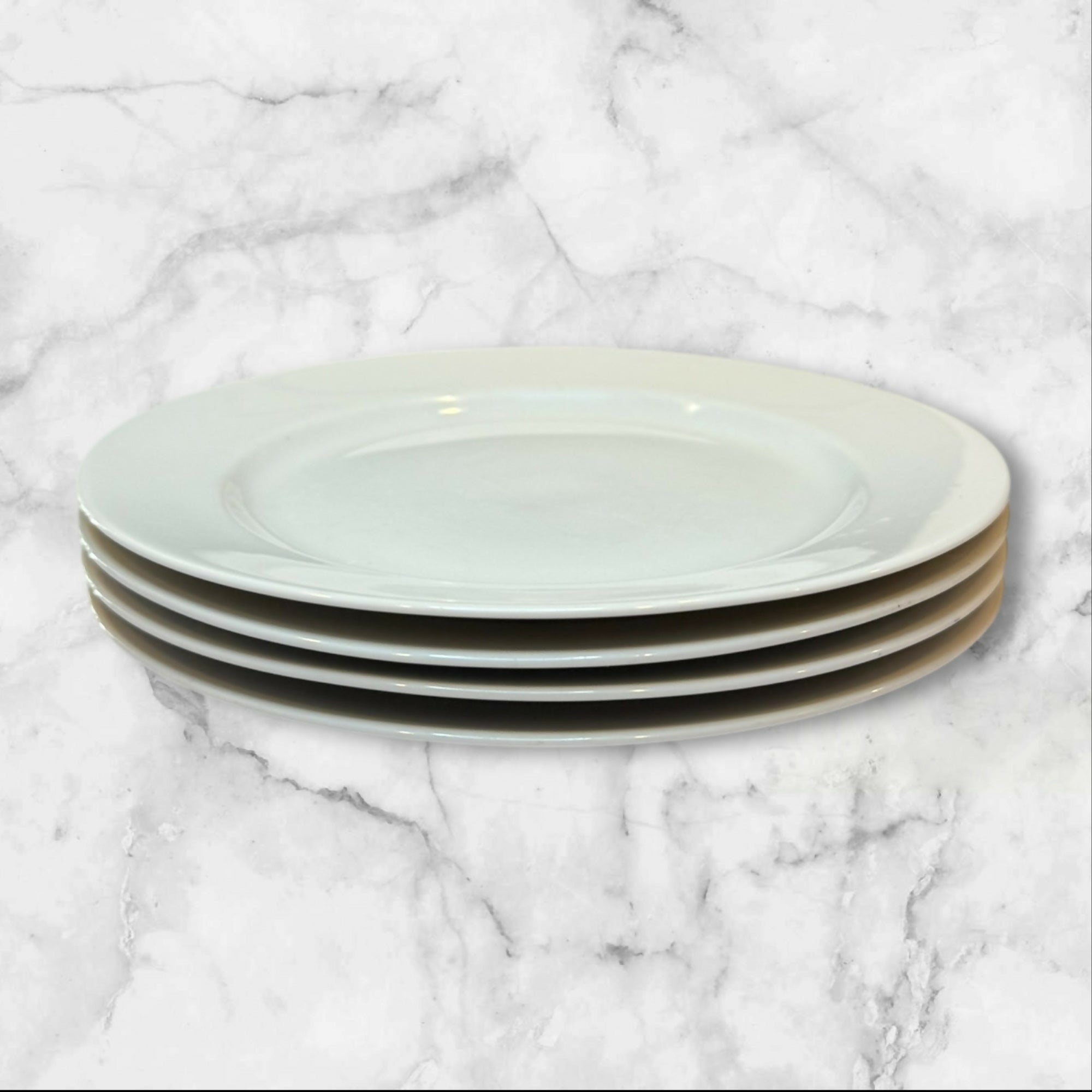 Crate & Barrel White Porcelain Salad Plates | Set of 4 | Made in Japan | Good Cond