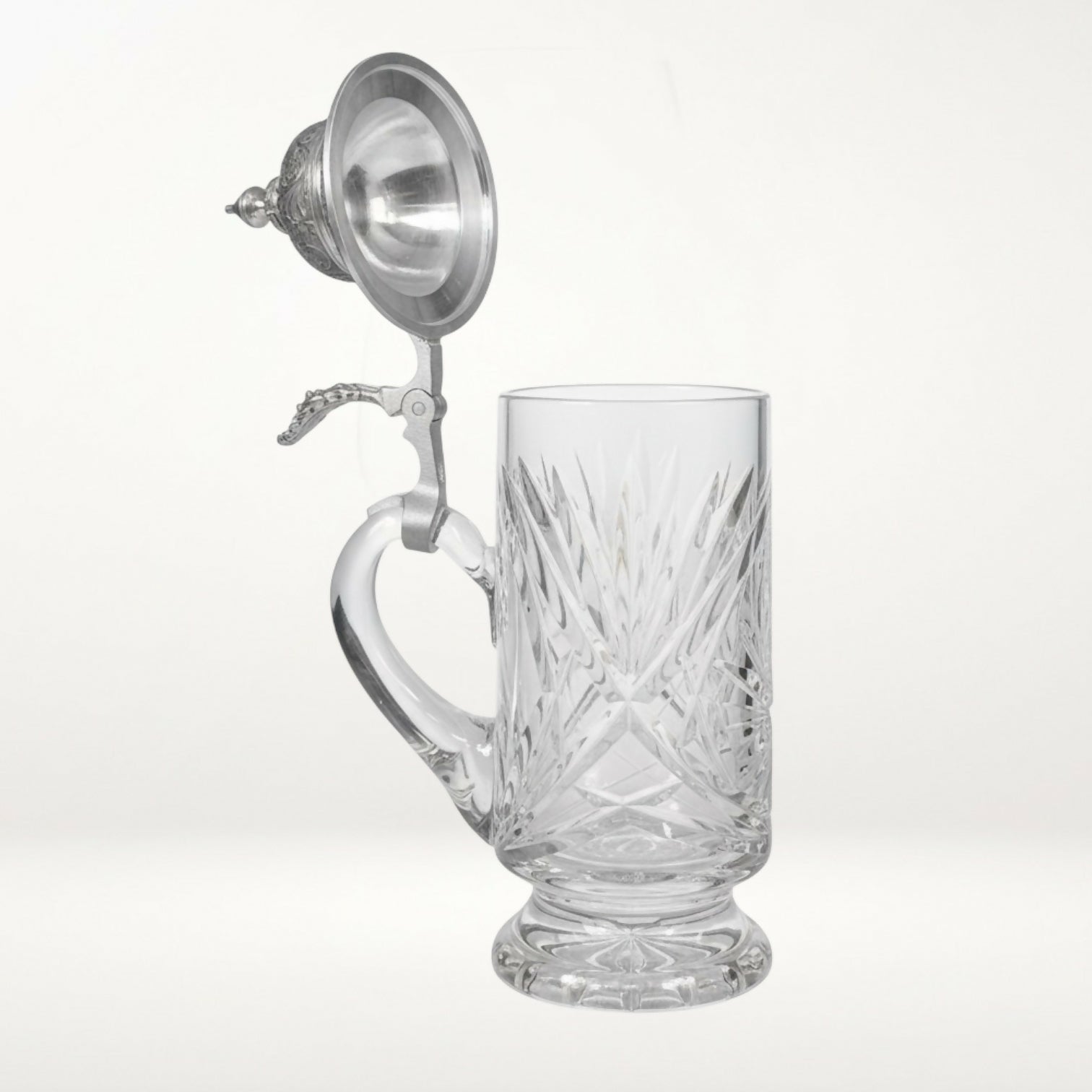 Vintage Cut Crystal Lidded Stein Pewter Lid | Excellent Condition