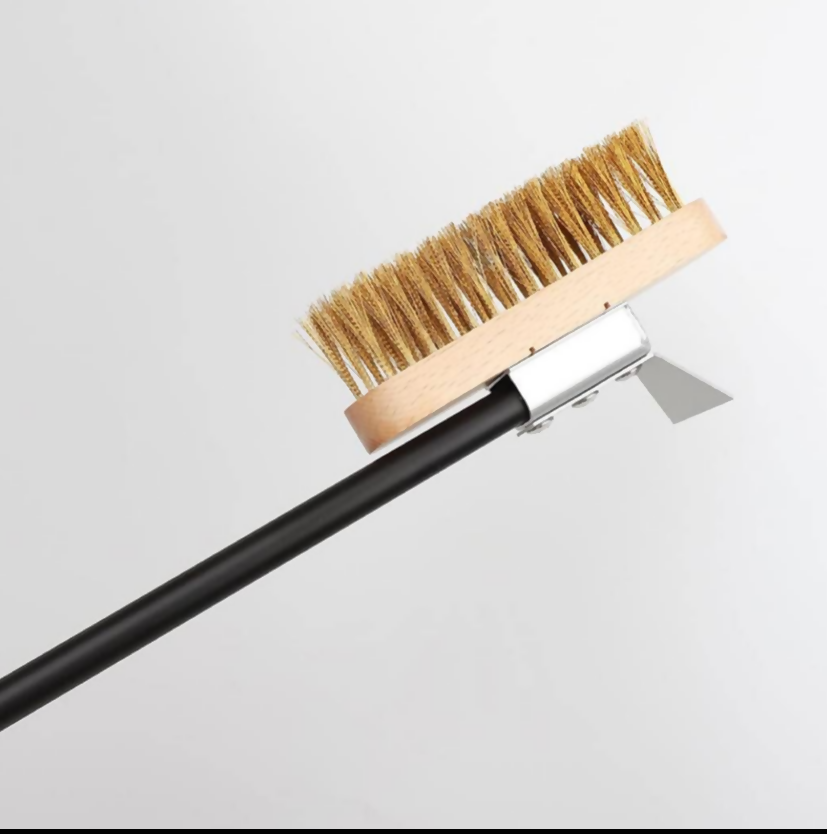Anygleam Black 81cm Oven Copper Brush with Metal Scraper Tool and Length Adjustable Handle Cleaning Accessories