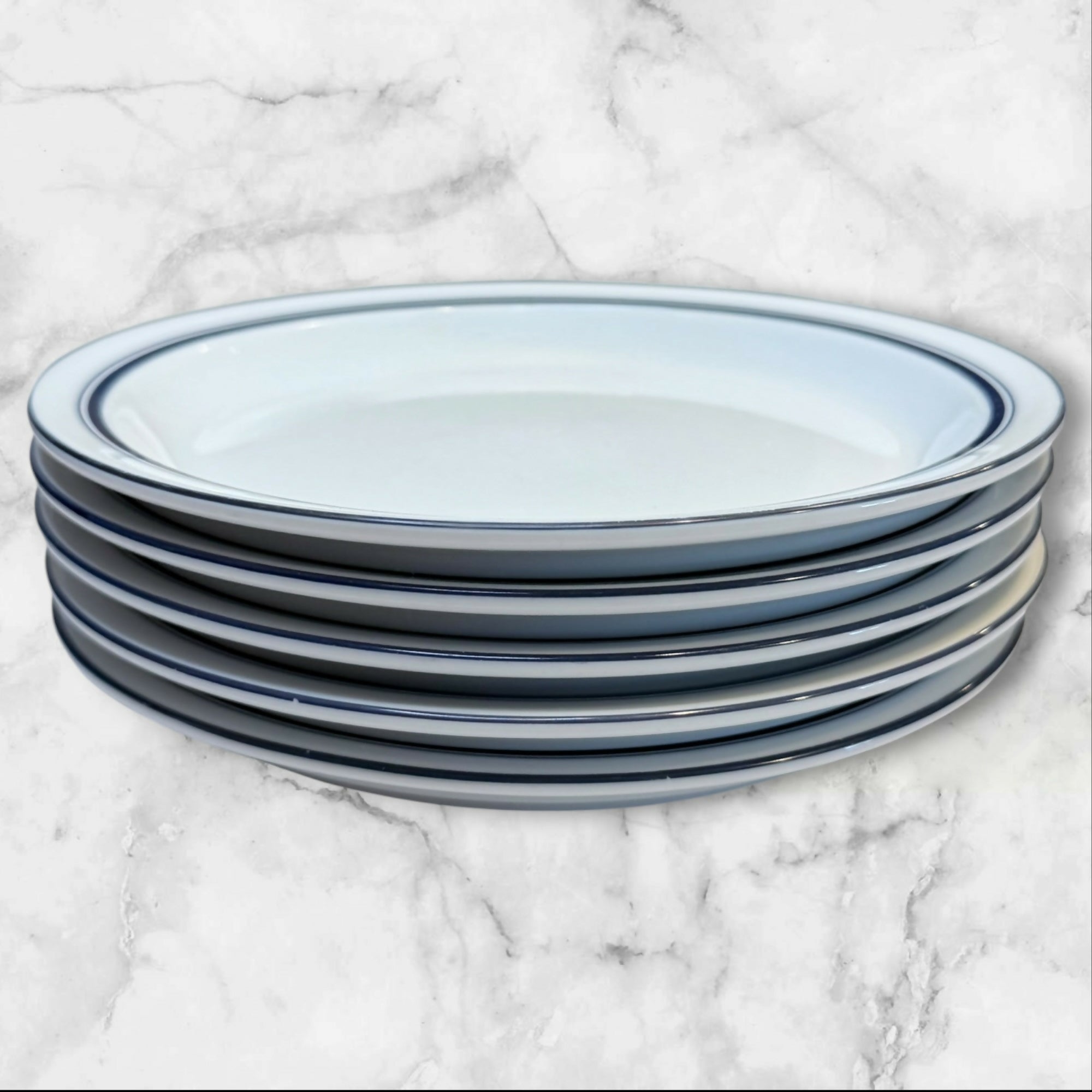 Dansk Bistro Blue Rim Salad Plates Set of 5 | Gently Used Excellent Condition