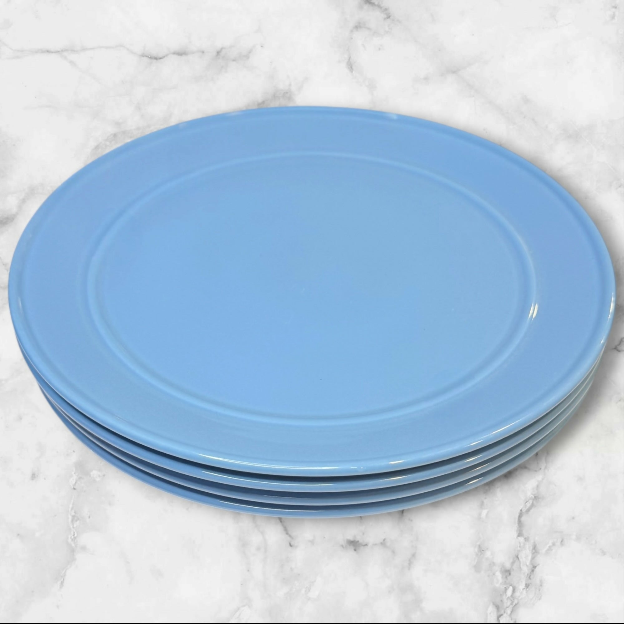 Mikasa Separates Light Blue Dinner Plates Set of 4 | Rare Vintage