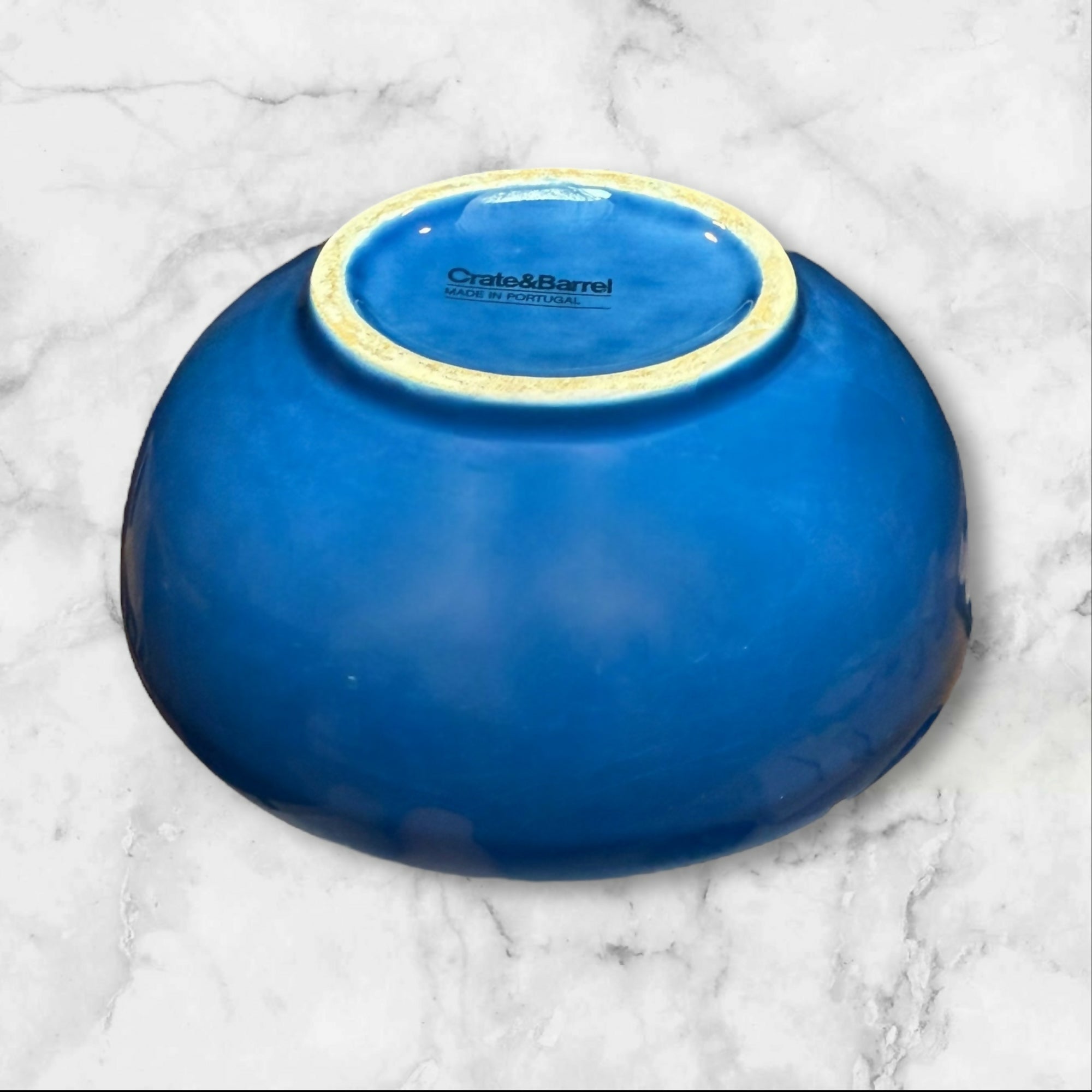 Crate & Barrel Portugal Blue Oval Bowls | Set of 3 | Minor Chips & Crazing
