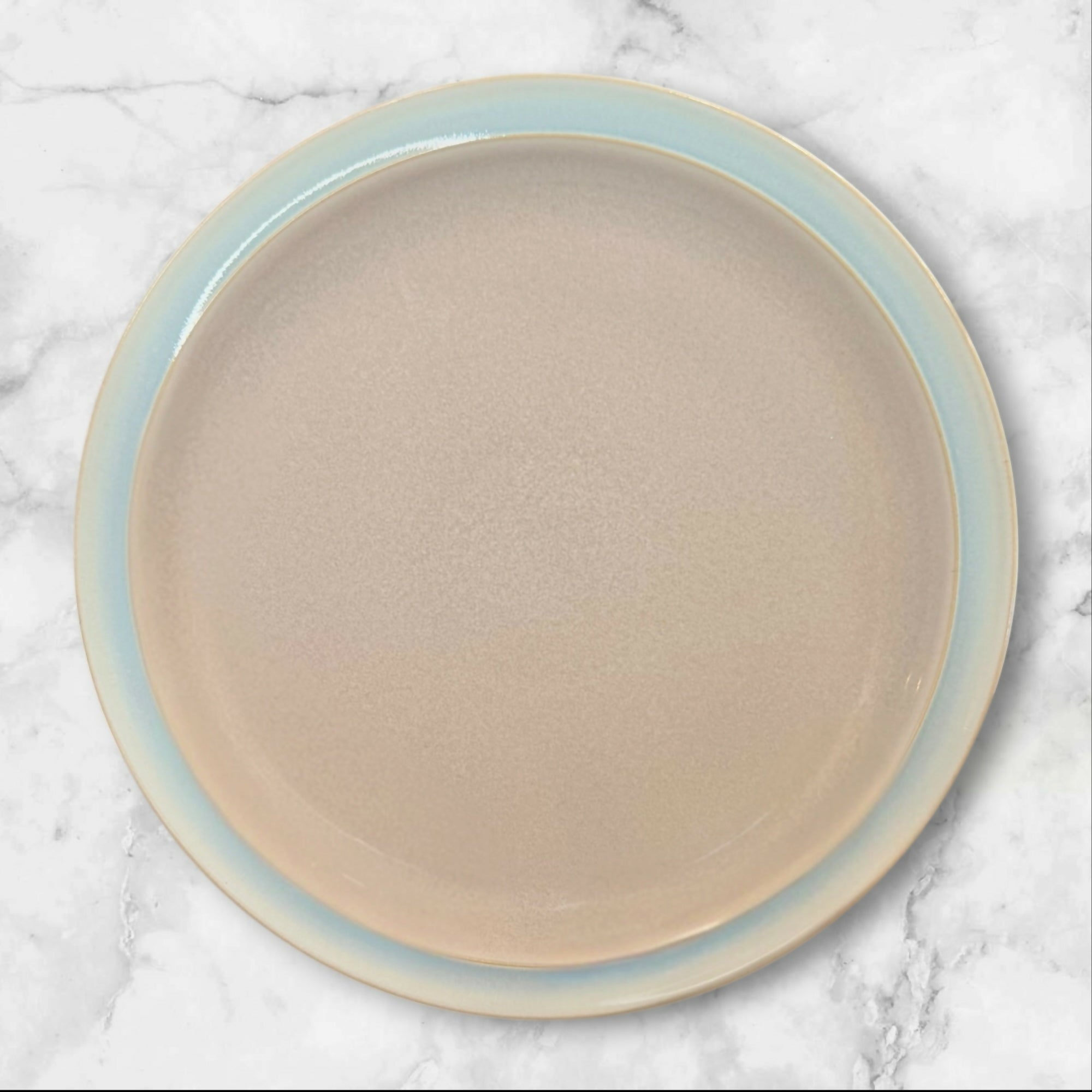 DDenby Langley Duets Taupe & Blue Dinner Plates Set of 4 Great Condition