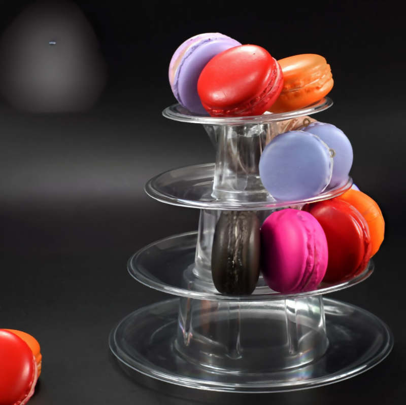 Anygleam Macarons Tower Stand Clear 4 Layer Display Cake Decorating Pastry Tools