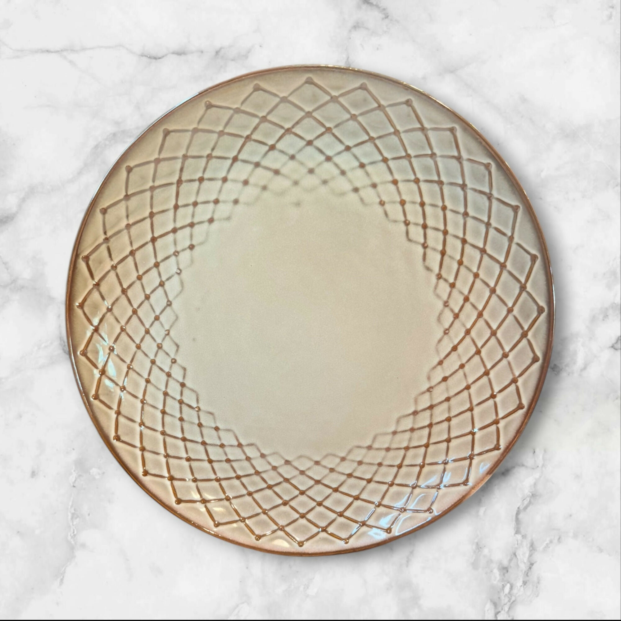 Pier 1 Reactive Dinner Plates Set of 4 Stoneware | Excellent Condition