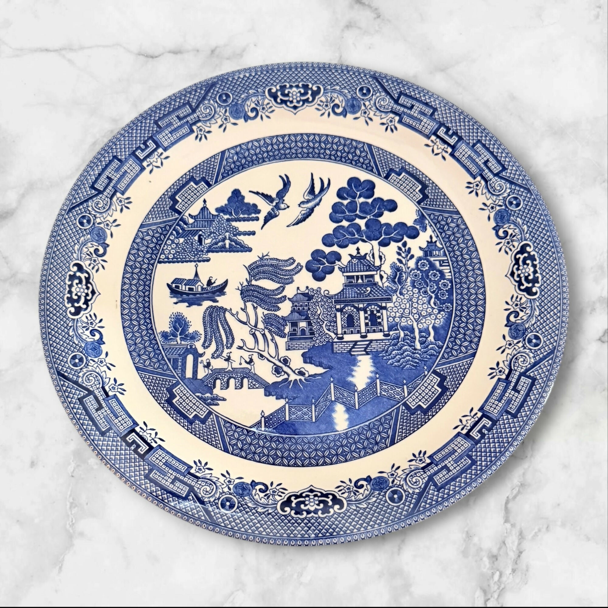 Churchill Blue Willow Serving Platter | English Transferware | Excellent Condition