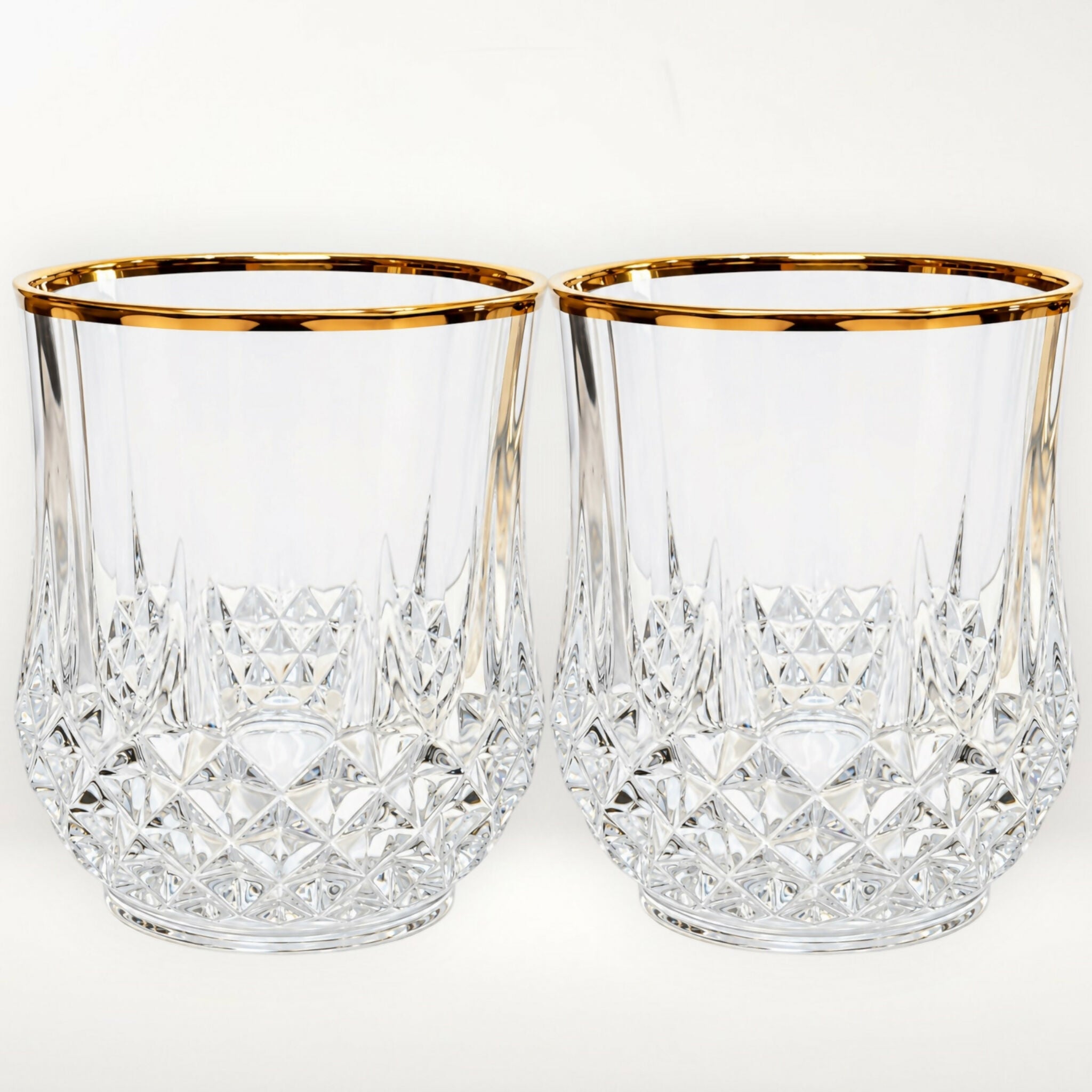 Cristal d’Arques Longchamp Gold Double Old Fashioned Glasses | Set of 4