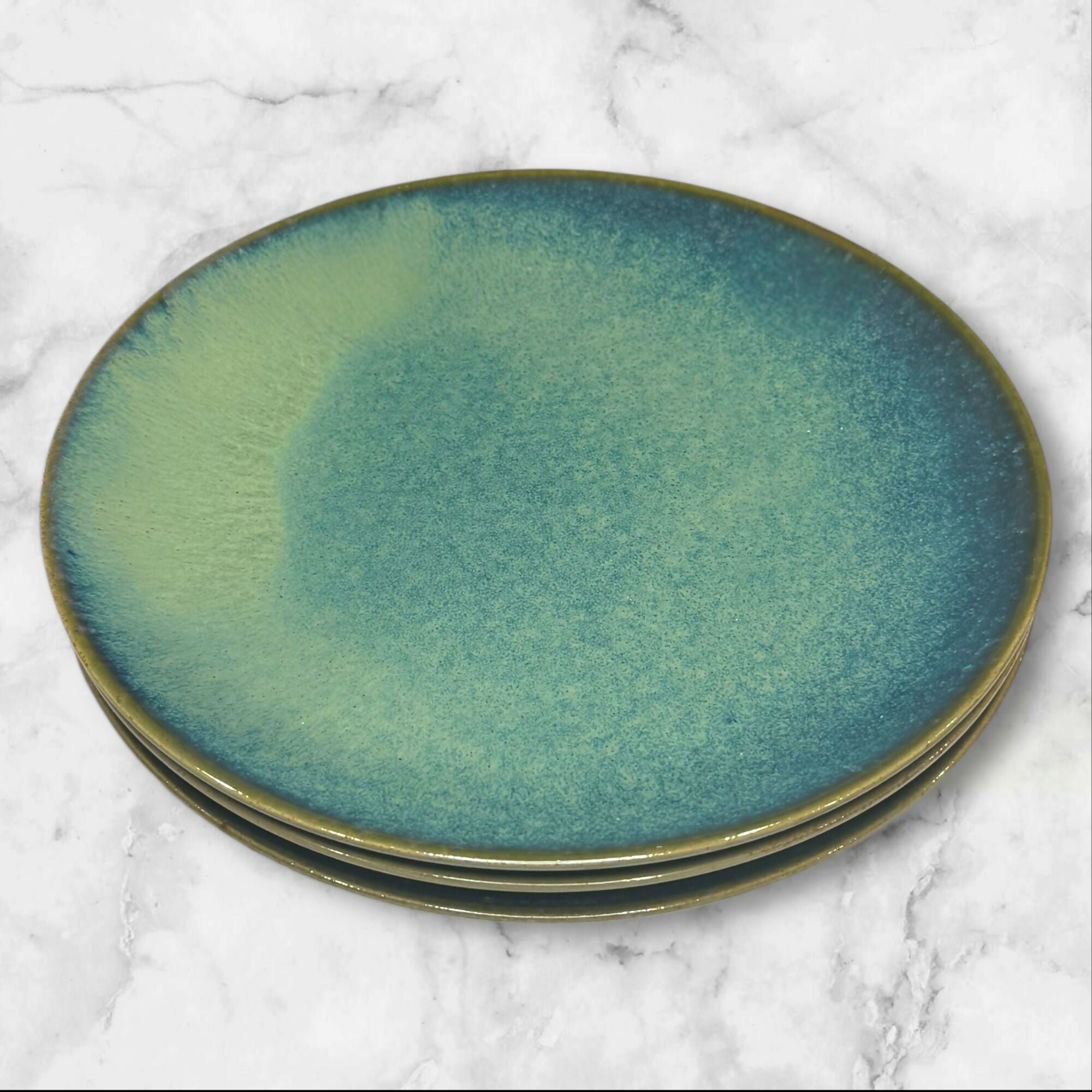 Pier 1 Azzurro Blue Dinner Plates | Set of 3 | Excellent Condition | Stoneware