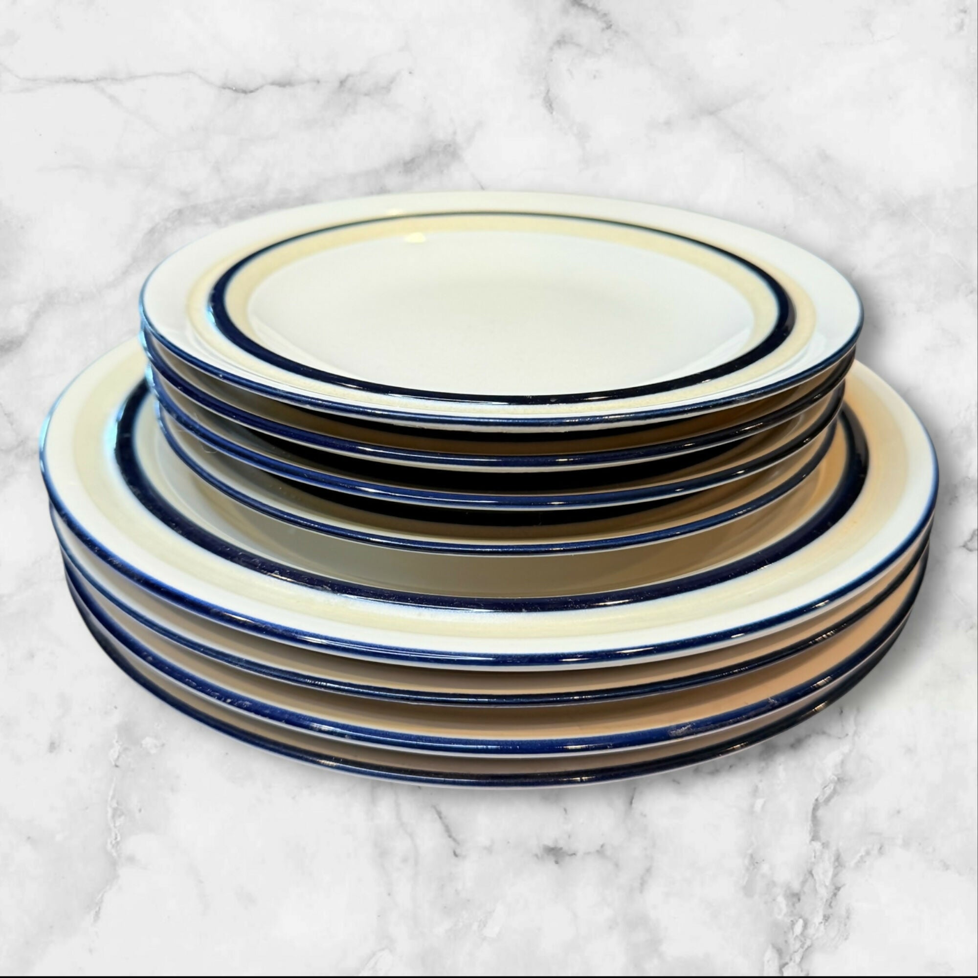 Mikasa Blue Glow Dinner & Salad Plates | Set of 8 | Excellent Condition