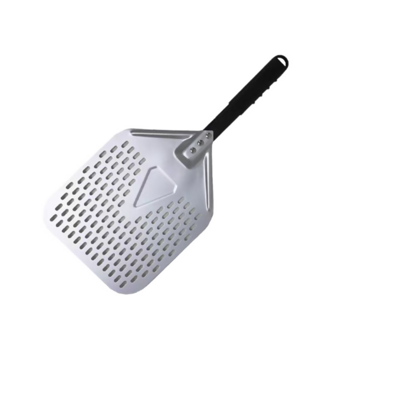 Anygleam Pizza Shovel 25cm X 55cm Silver for Perforated Peel with Metal Handle Oven Turning Baking Accessory