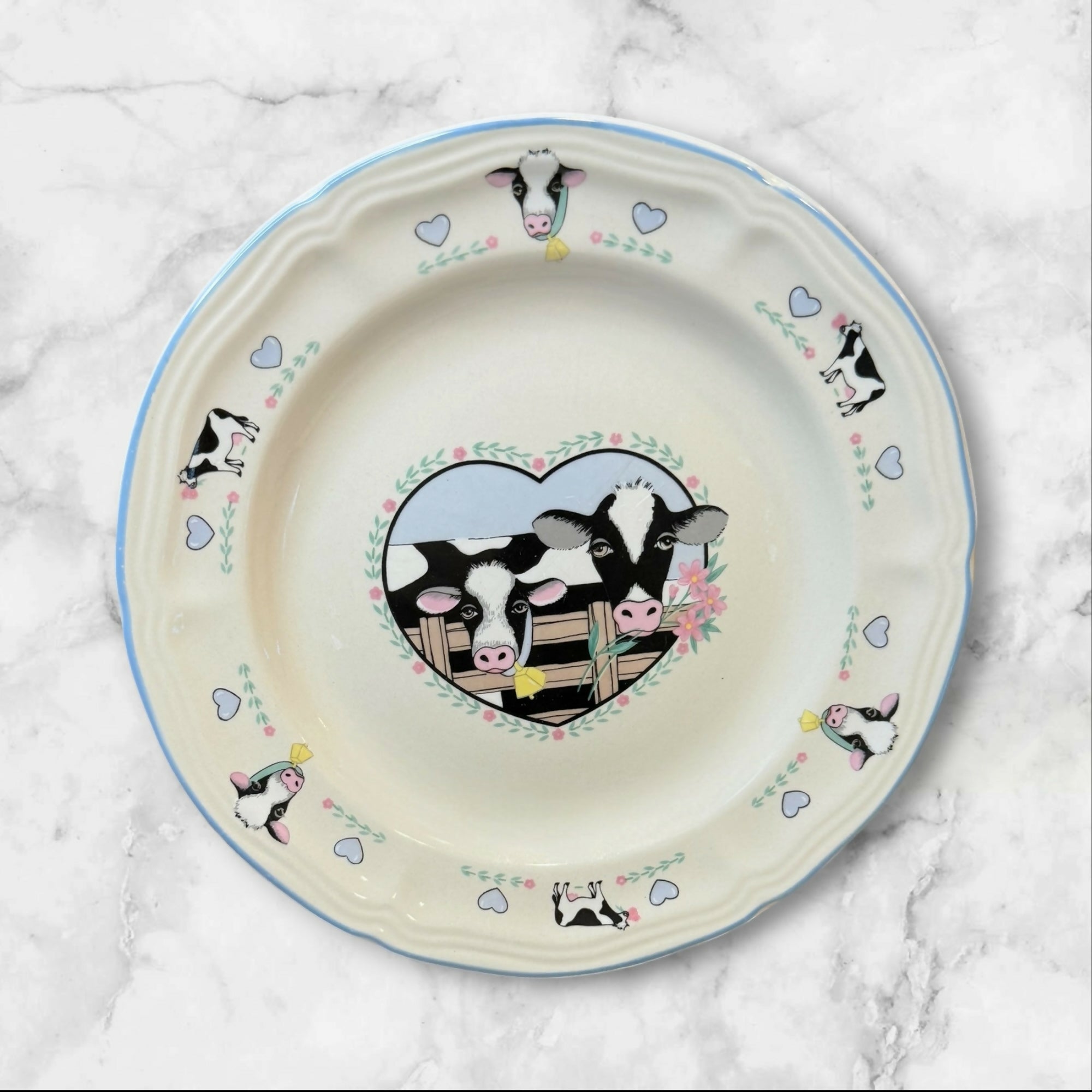 Tienshan Country Cow Salad Plates | Set of 4 | Gently Used Condition